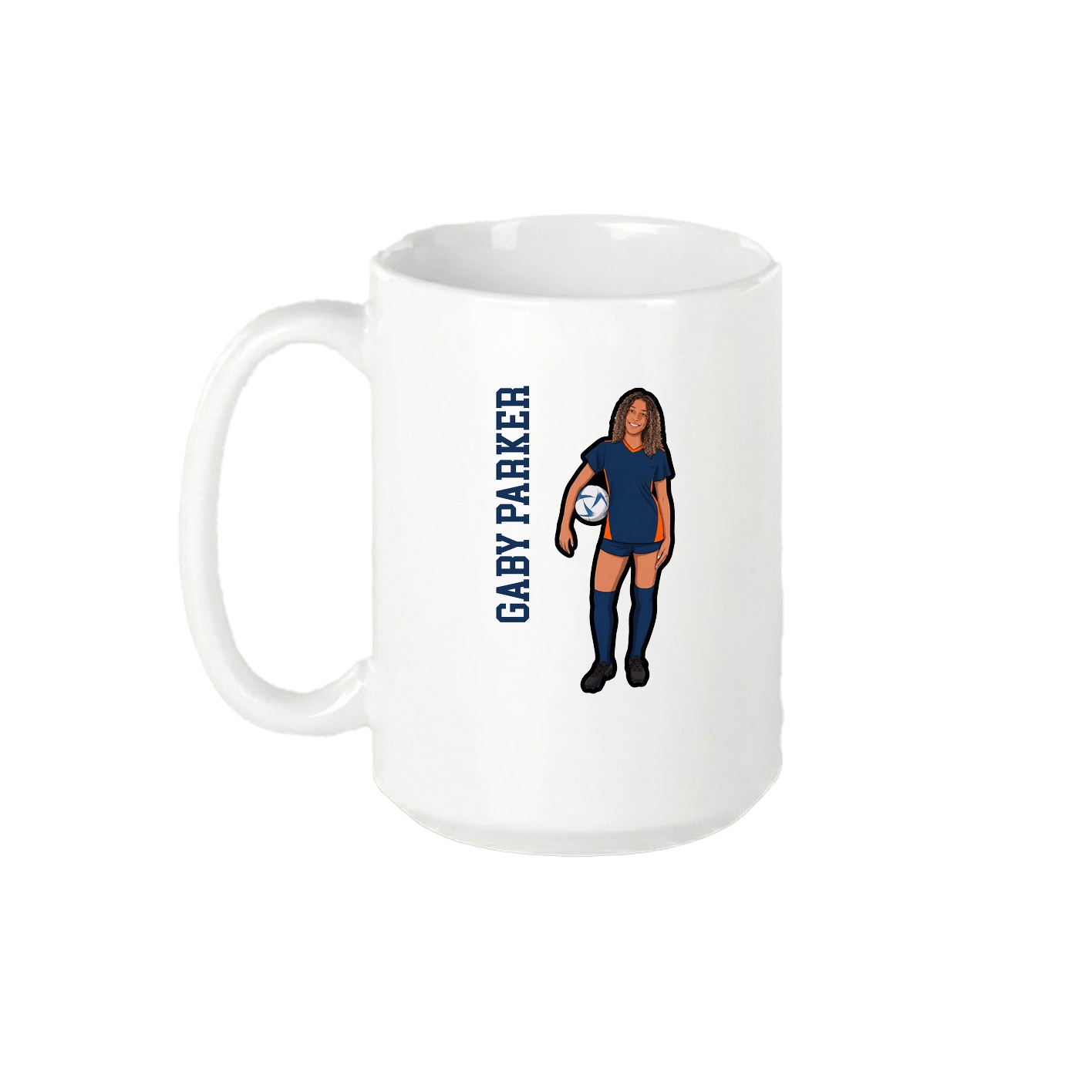 15oz Coffee Mug — Name Vertical in White