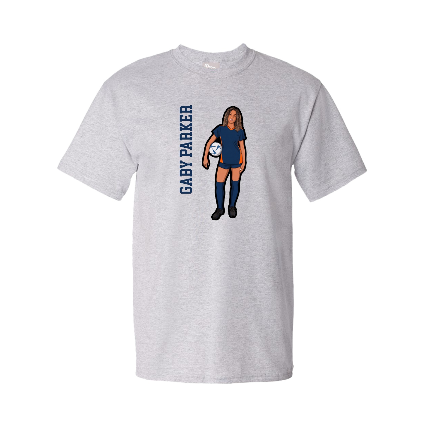 Youth Tee — Name Vertical in Grey