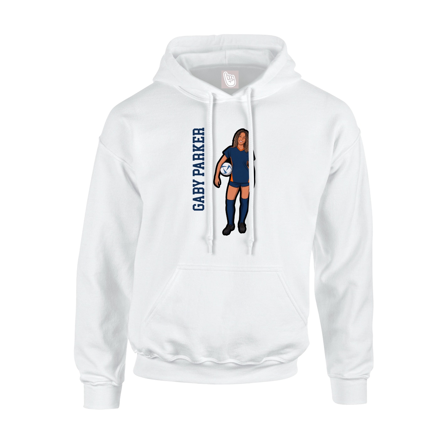 Hoodie — Name Vertical in White