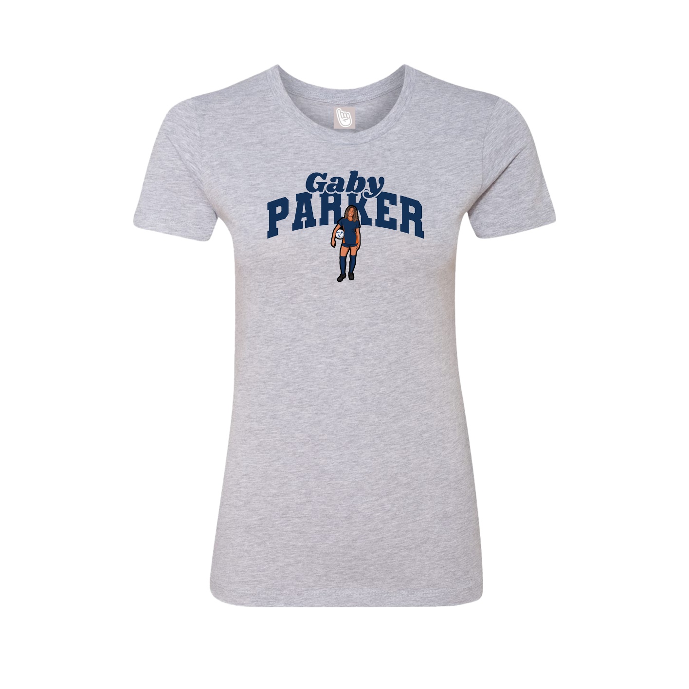 Fitted Women's Tee — Signature Arch in Grey