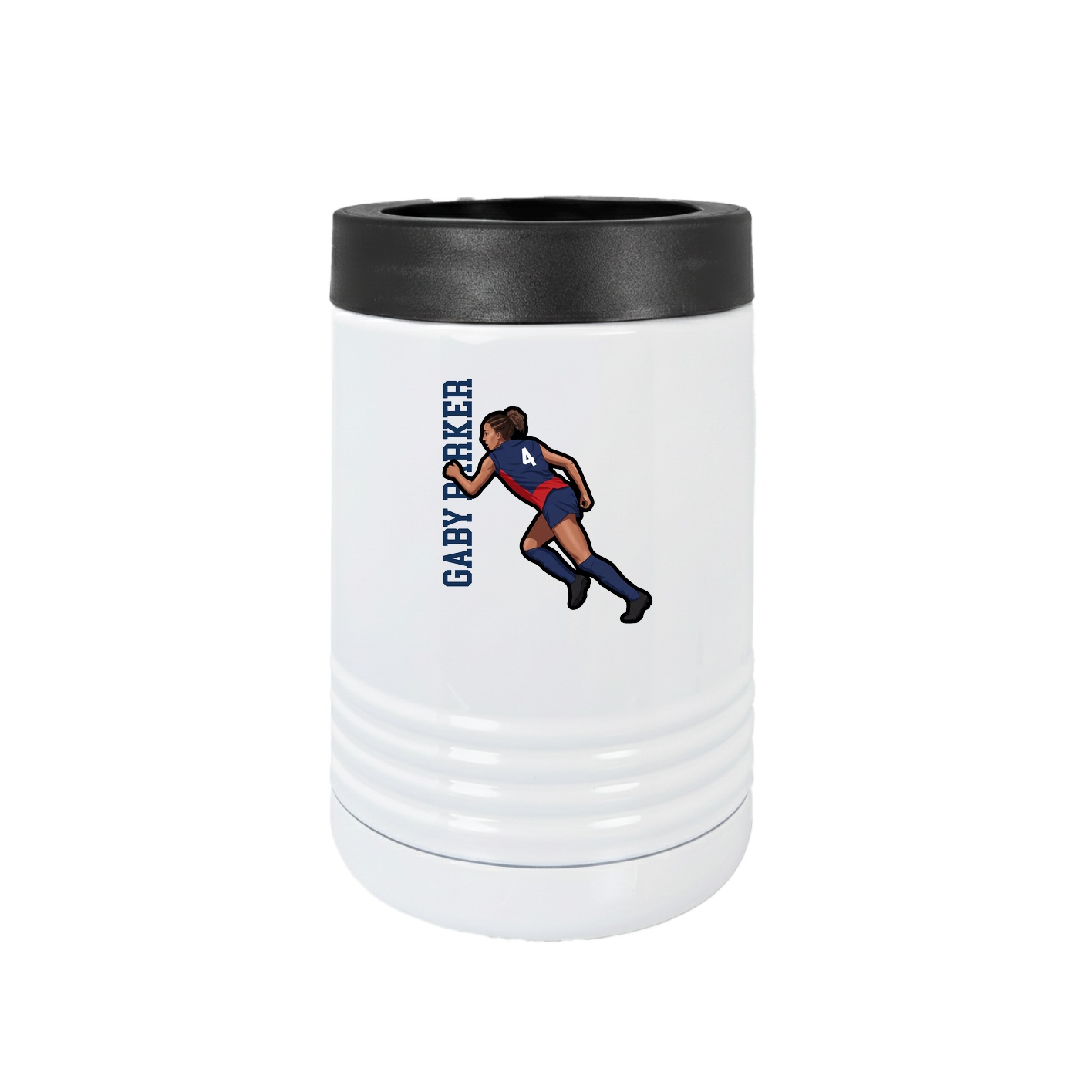 Beverage Holder — Name Vertical in White
