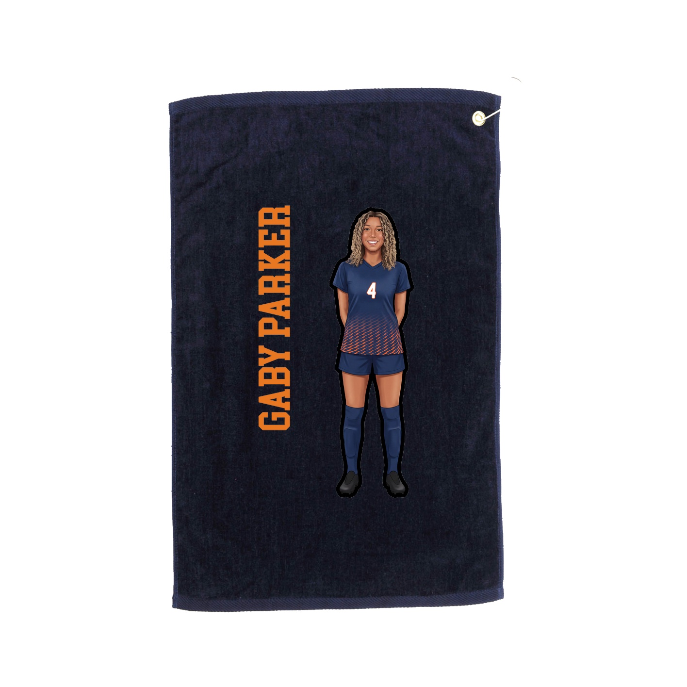 Golf Towel — Name Vertical in Navy