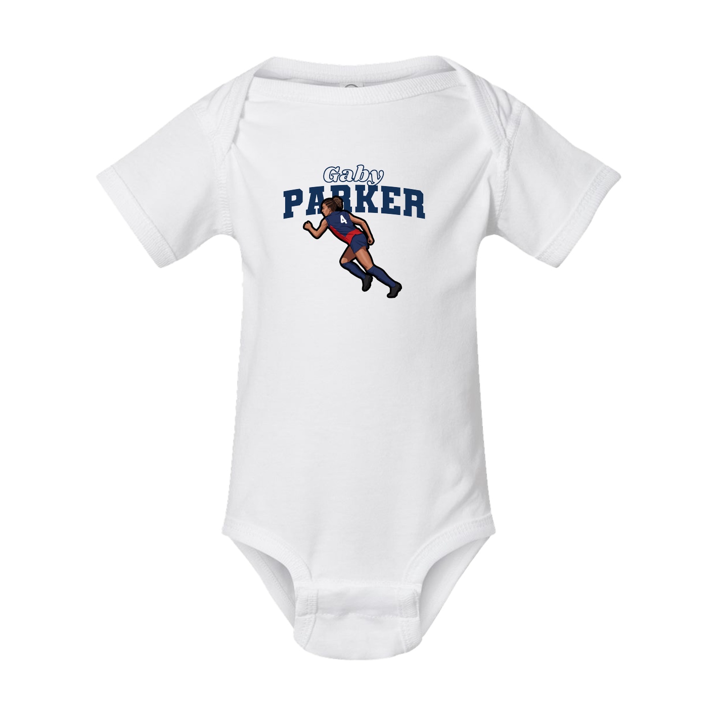 Baby Onesie — Name Arch in White