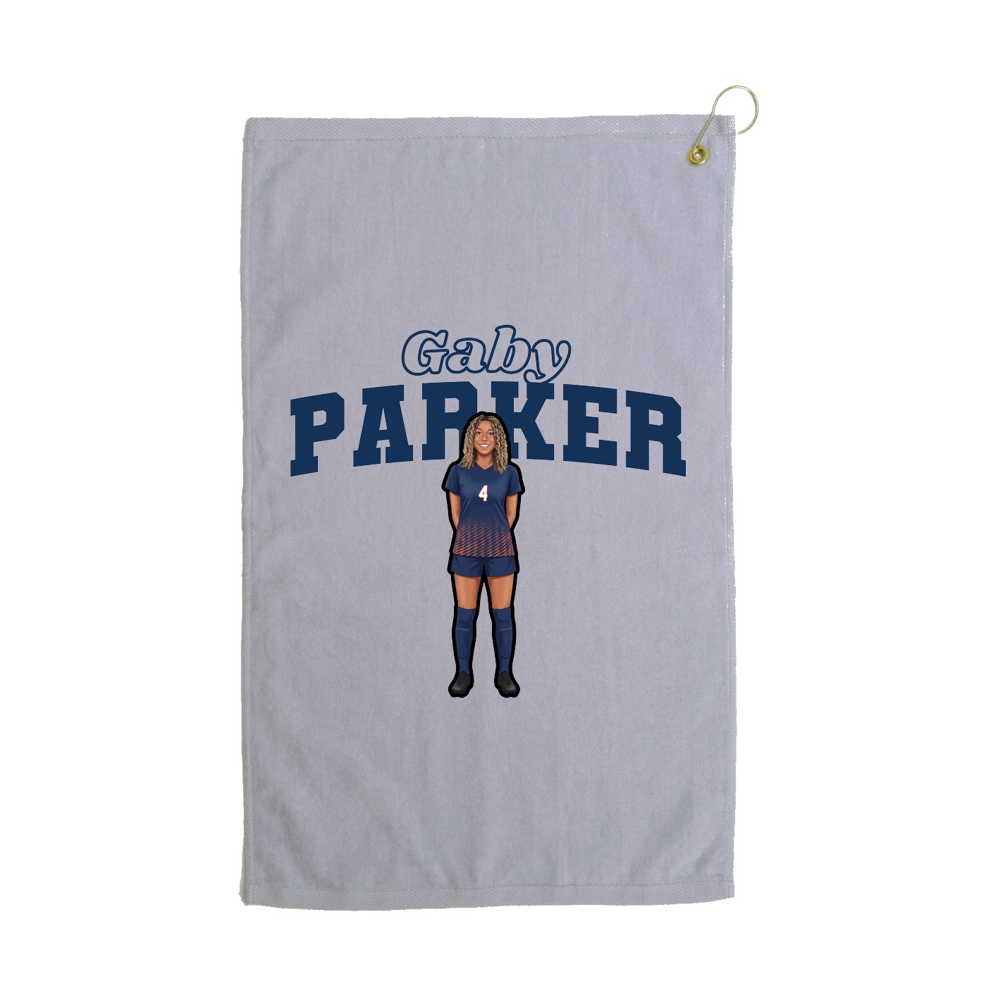 Golf Towel — Name Arch in Grey