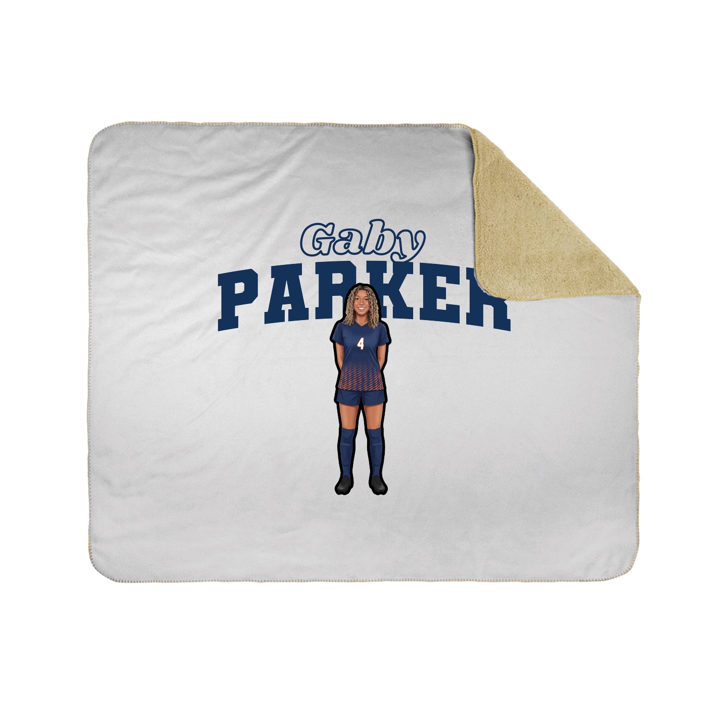Throw Blanket — Name Arch in White
