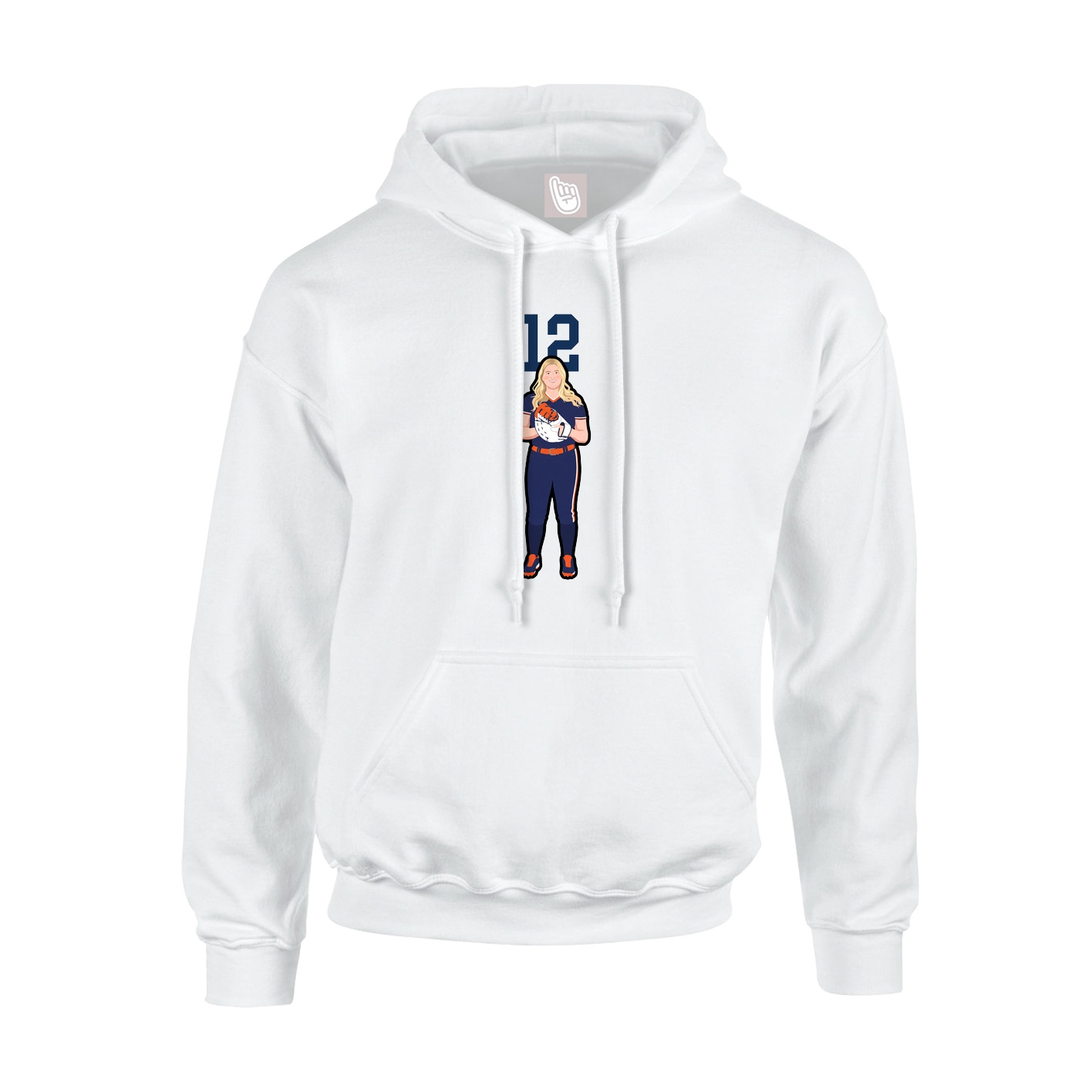 Hoodie — Number Top in White