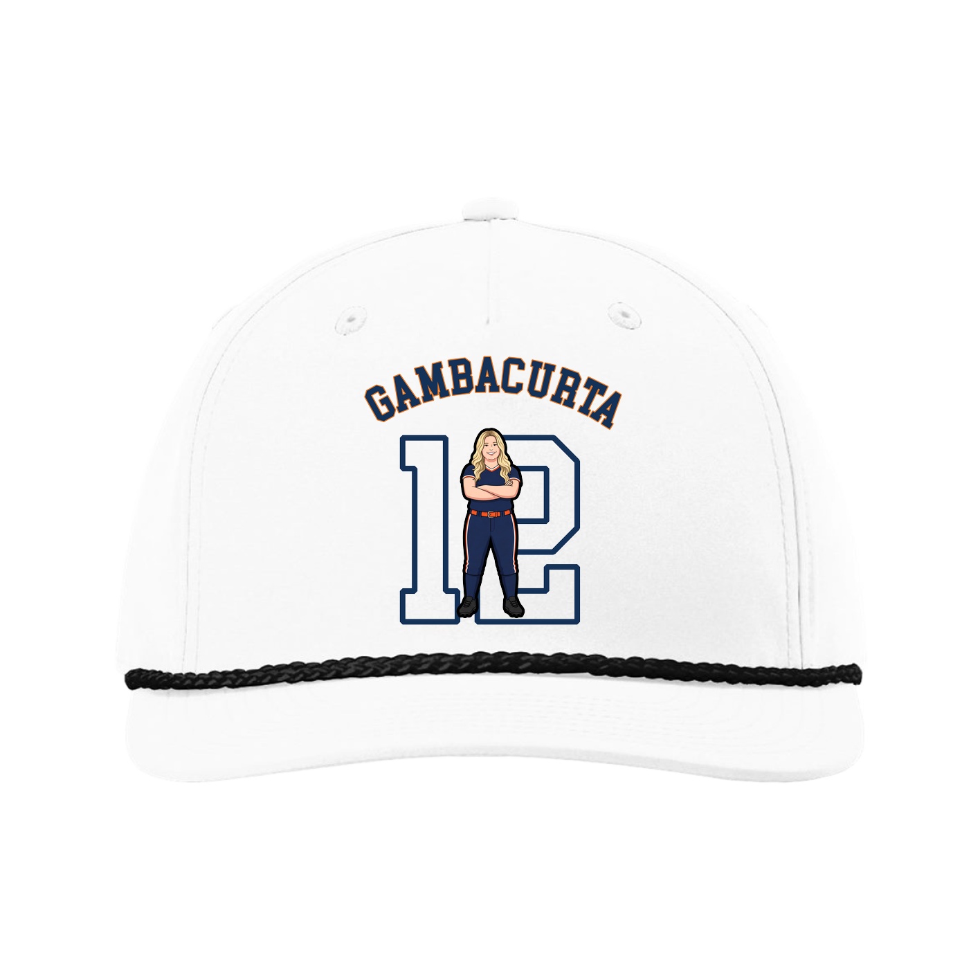 Five-Panel Classic Rope Cap — Shirsey Arch in White
