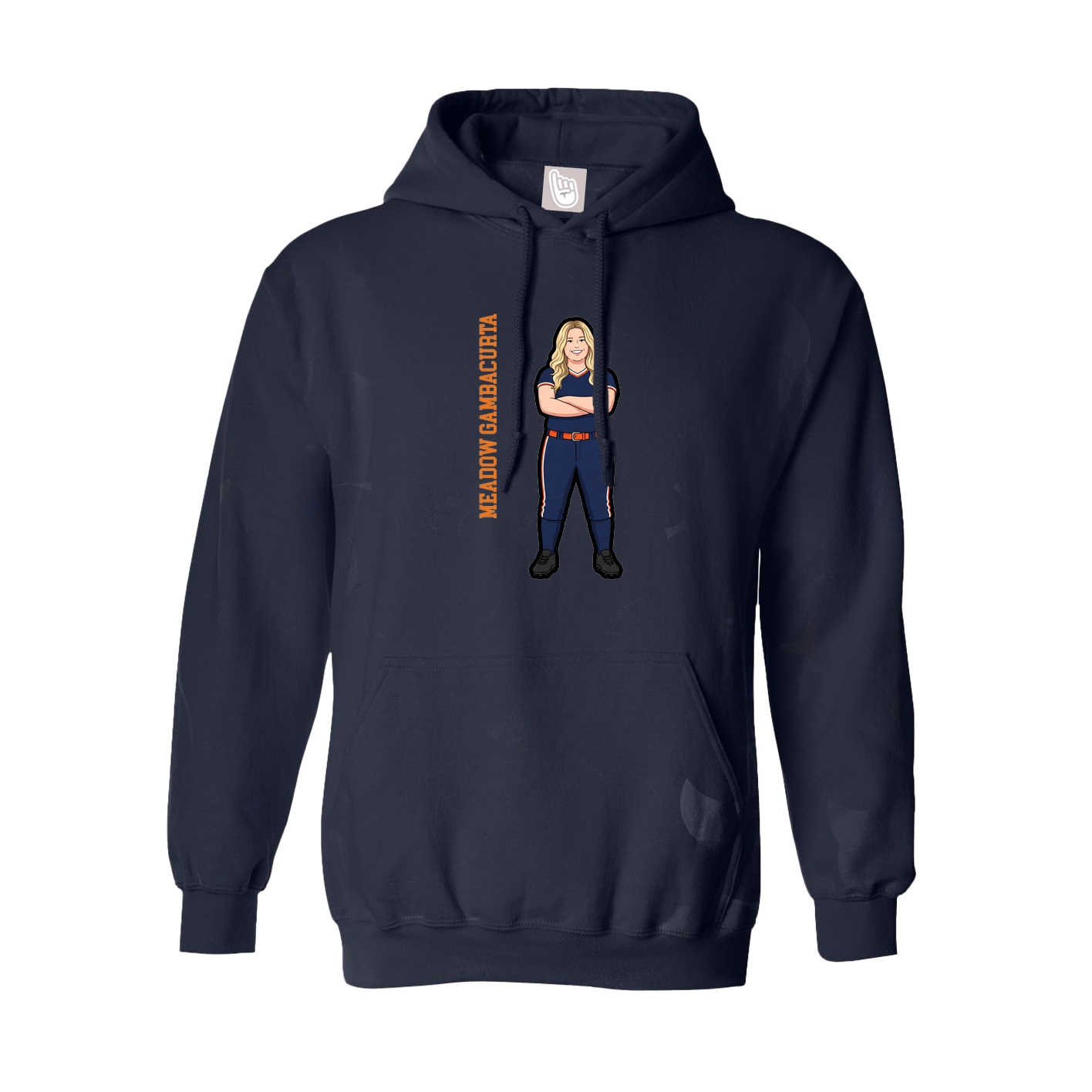 Youth Hoodie — Name Vertical in Navy