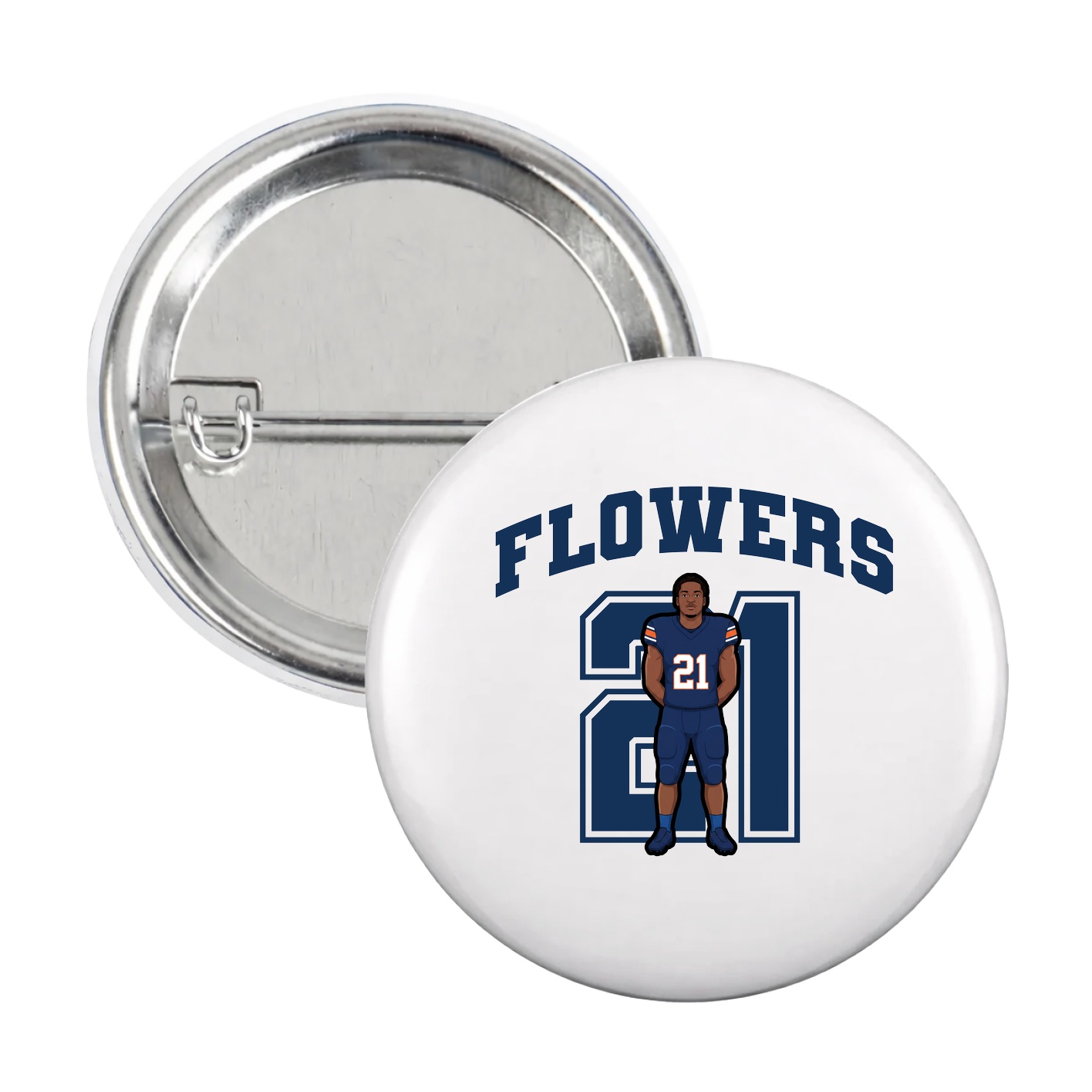 Game Day Button — Number in White