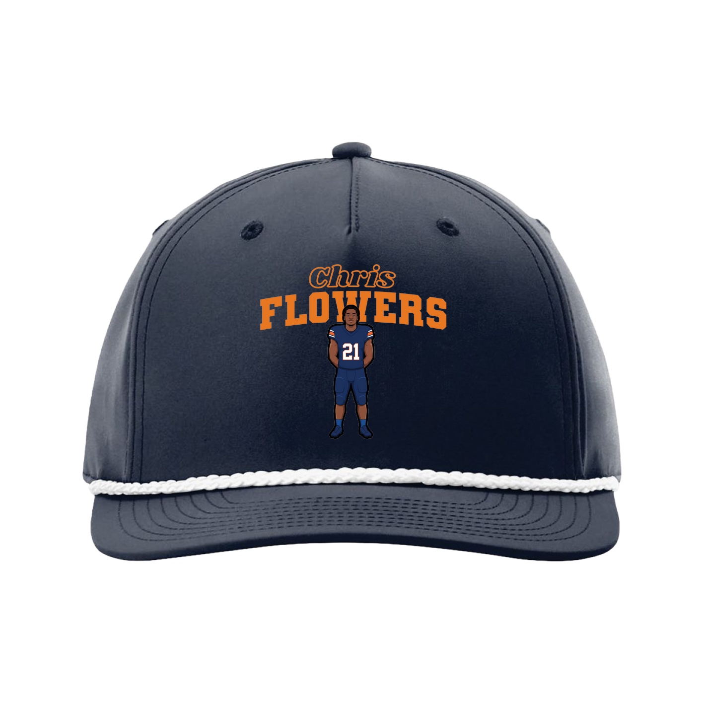 Five-Panel Classic Rope Cap — Name Arch in Navy