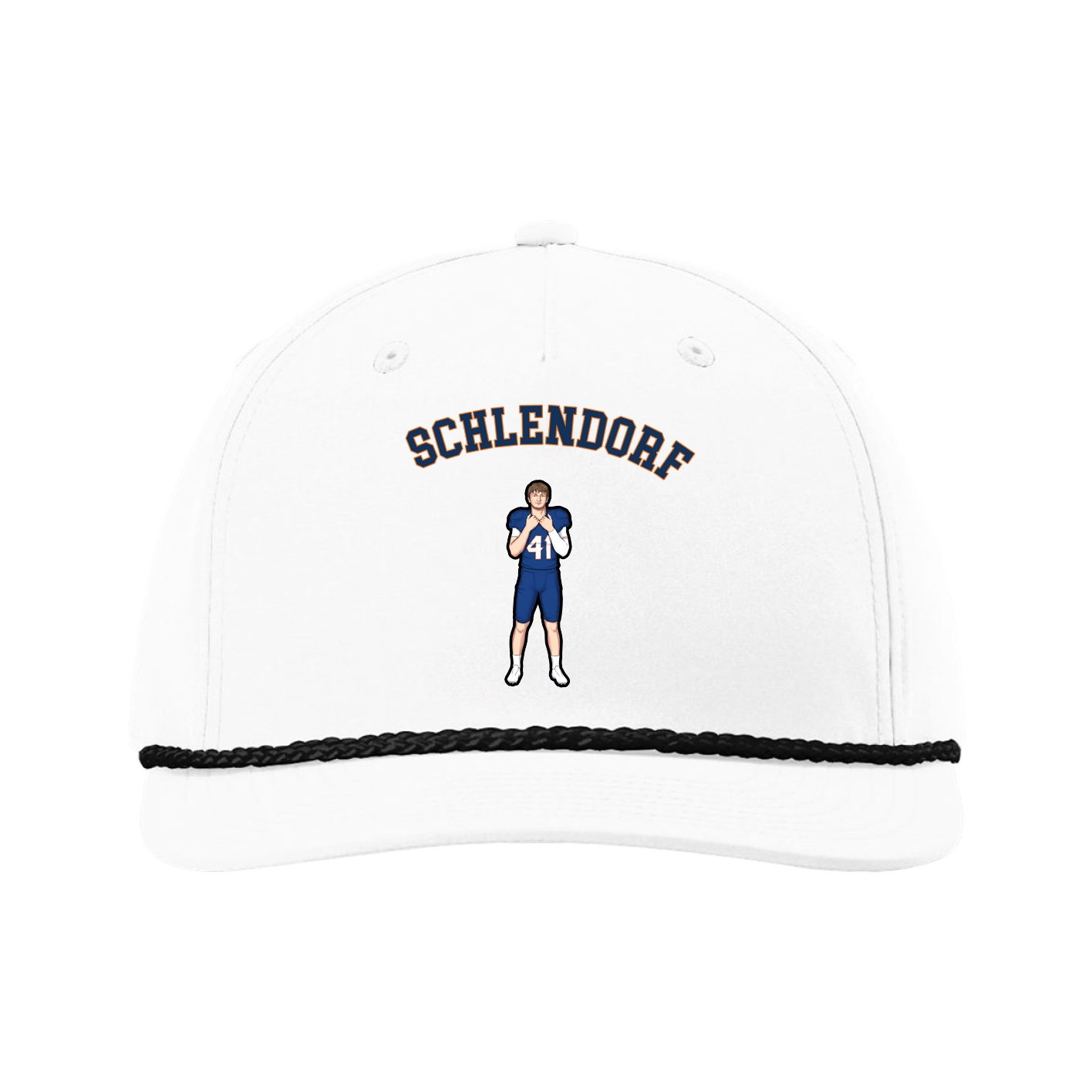 Five-Panel Classic Rope Cap — Shirsey Arch in White