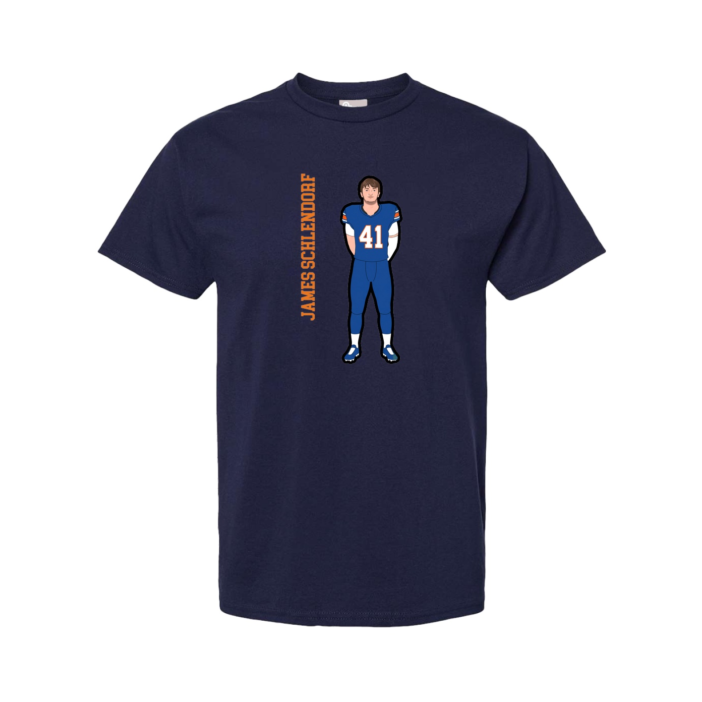 Tee — Name Vertical in Navy