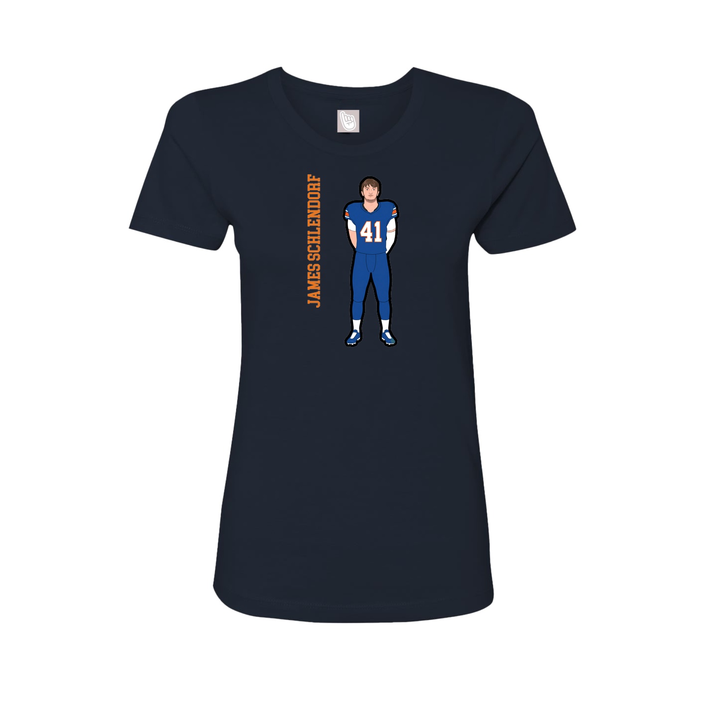 Fitted Women's Tee — Name Vertical in Navy