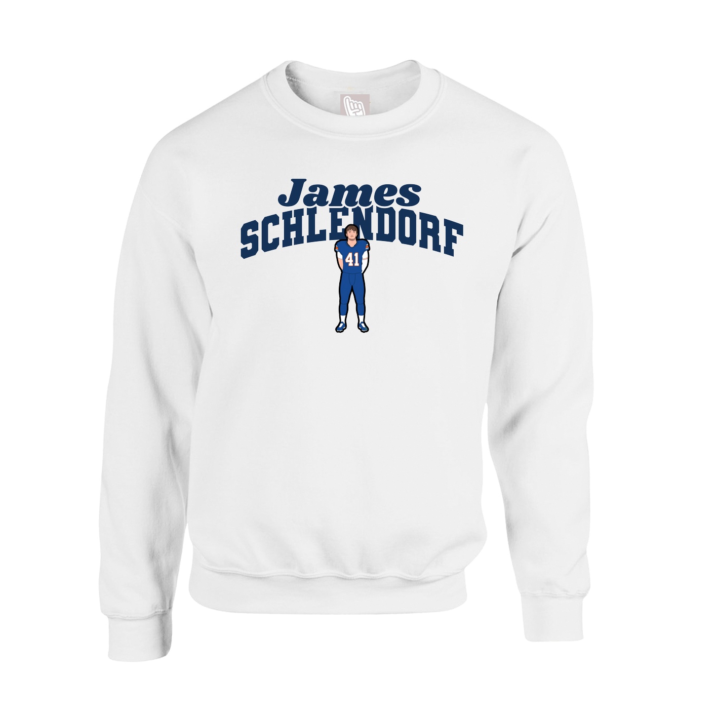 Fleece Crew — Signature Arch in White