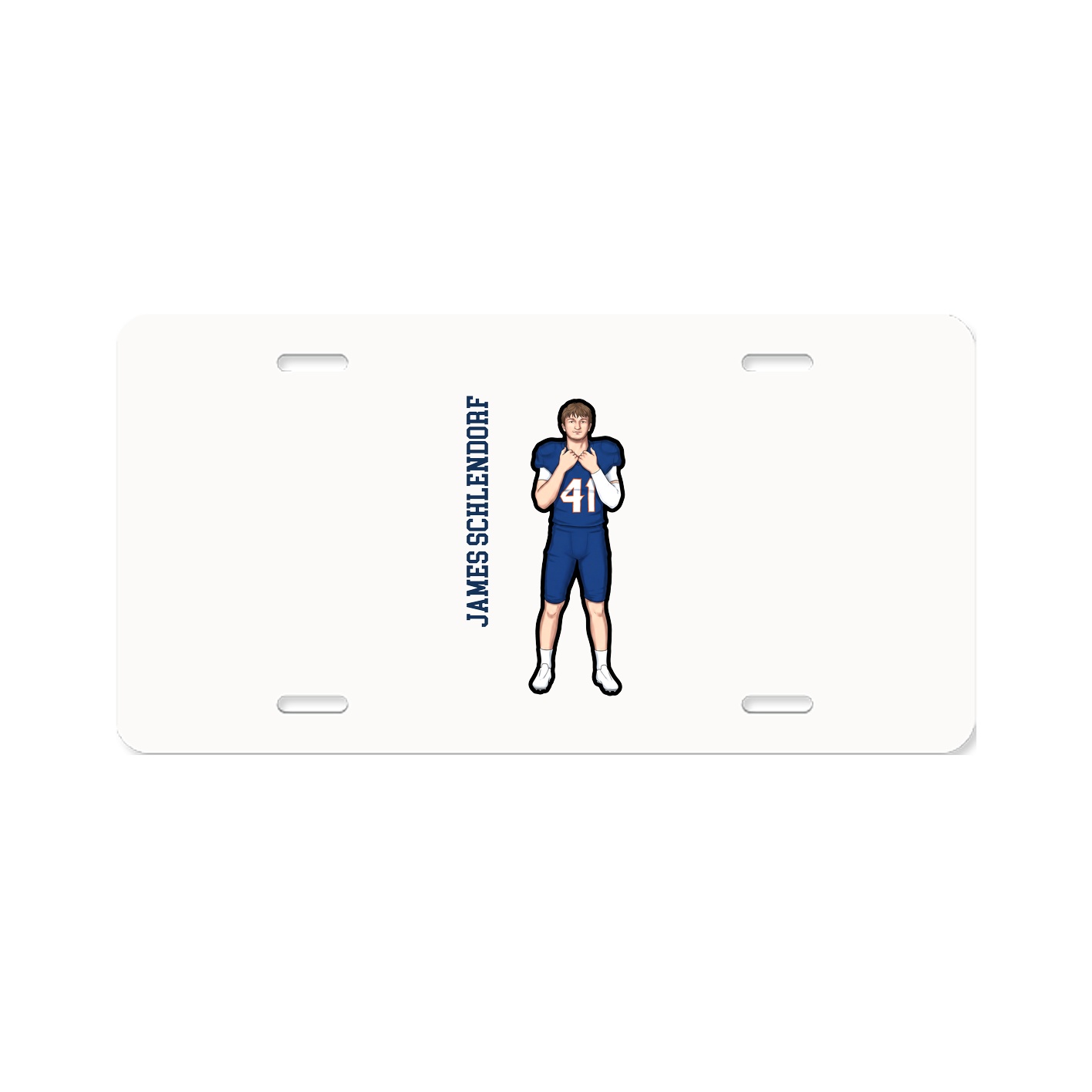 License Plate — Name Vertical in Classic