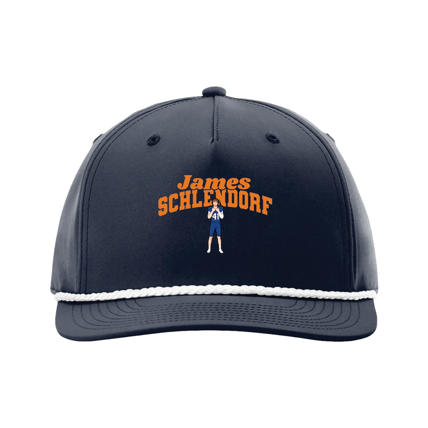 Five-Panel Classic Rope Cap — Signature Arch in Navy