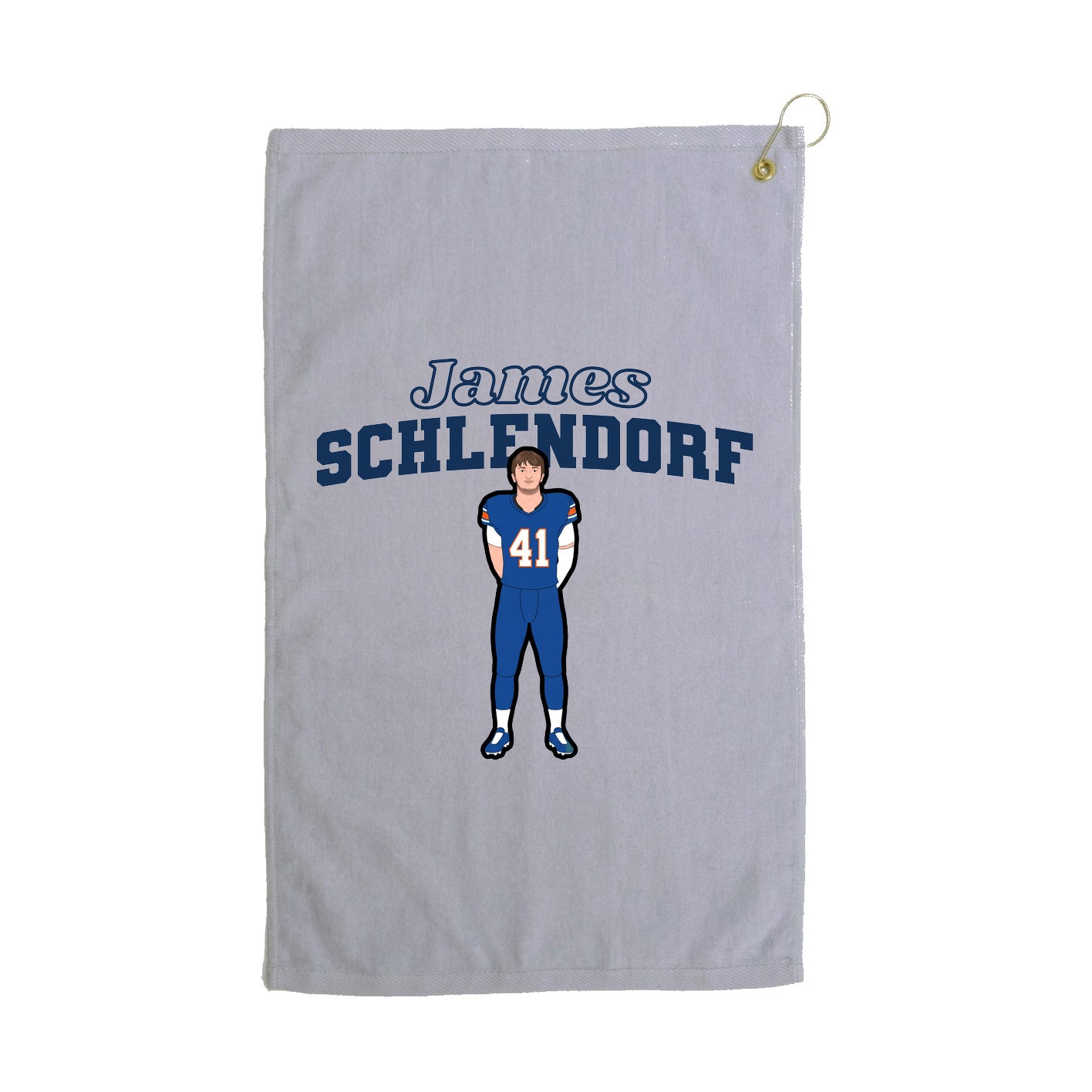 Golf Towel — Name Arch in Grey