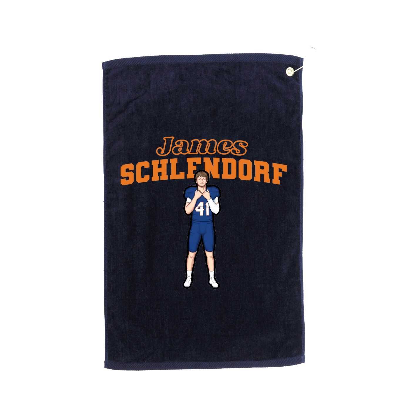 Golf Towel — Name Arch in Navy