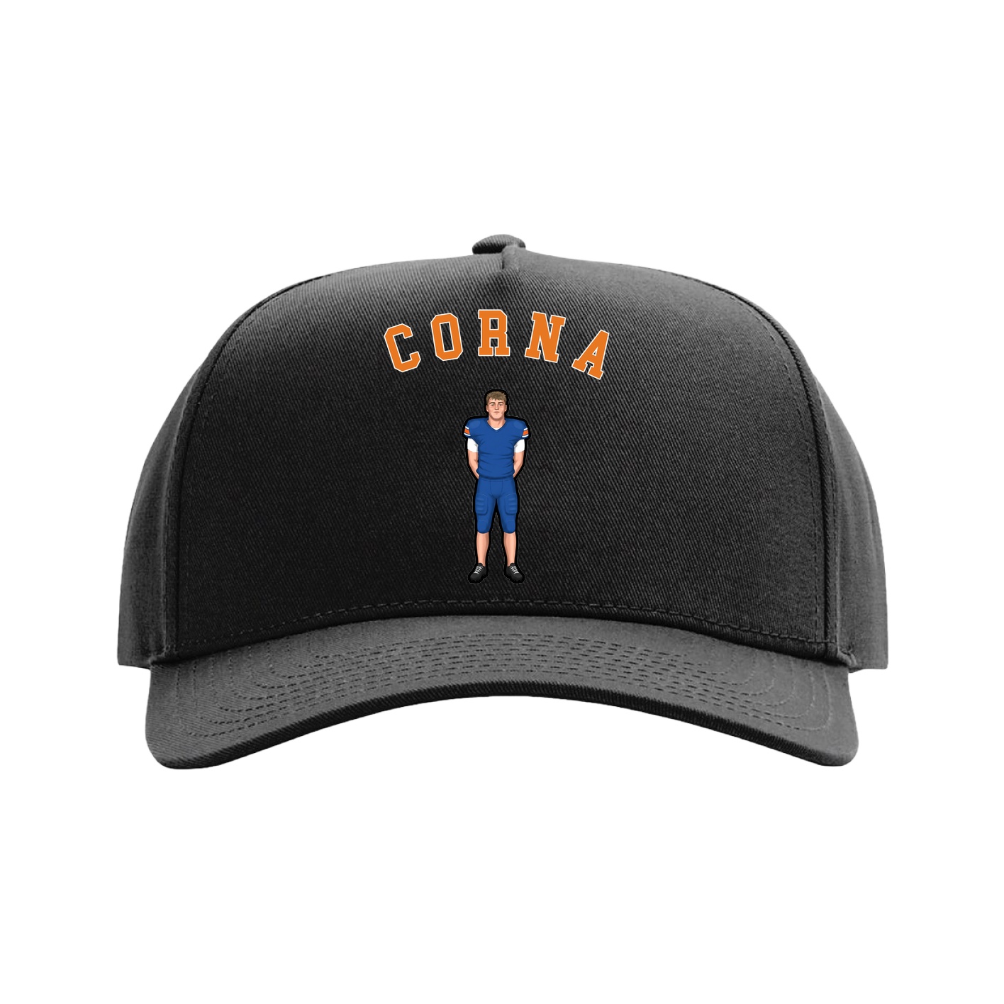 Full Fabric Five-Panel Champ Cap — Shirsey Arch in Black