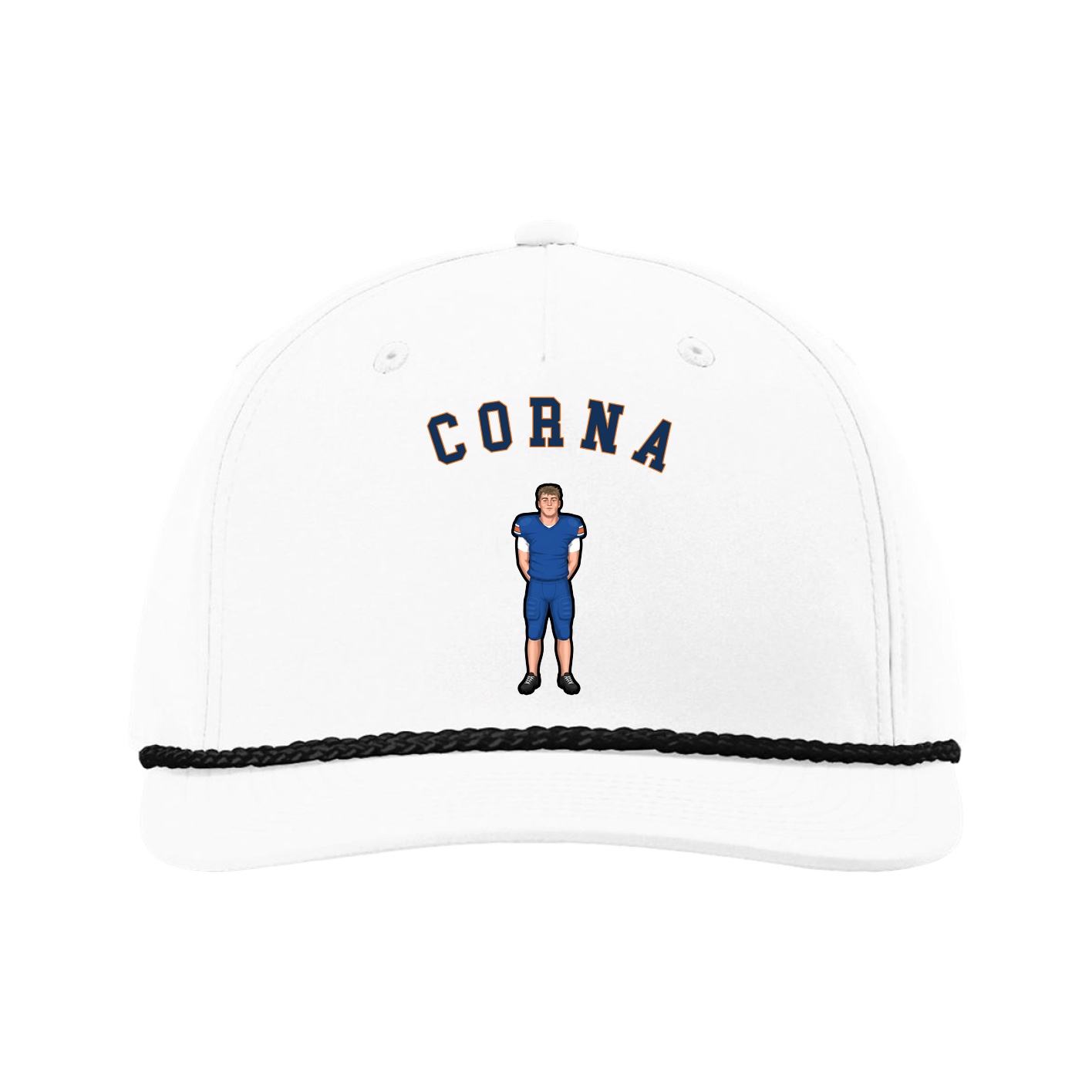 Five-Panel Classic Rope Cap — Shirsey Arch in White