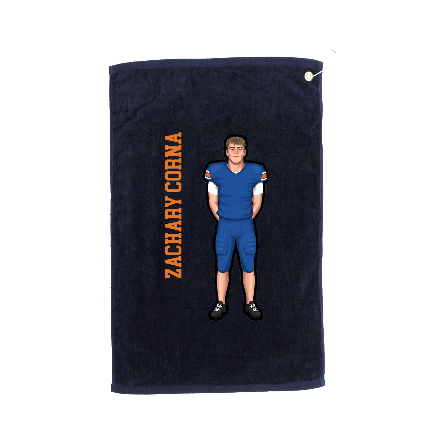 Golf Towel — Name Vertical in Navy