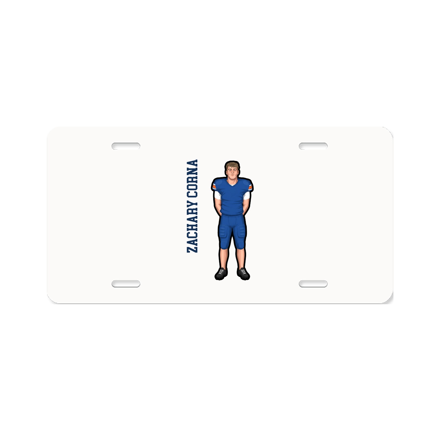 License Plate — Name Vertical in Classic