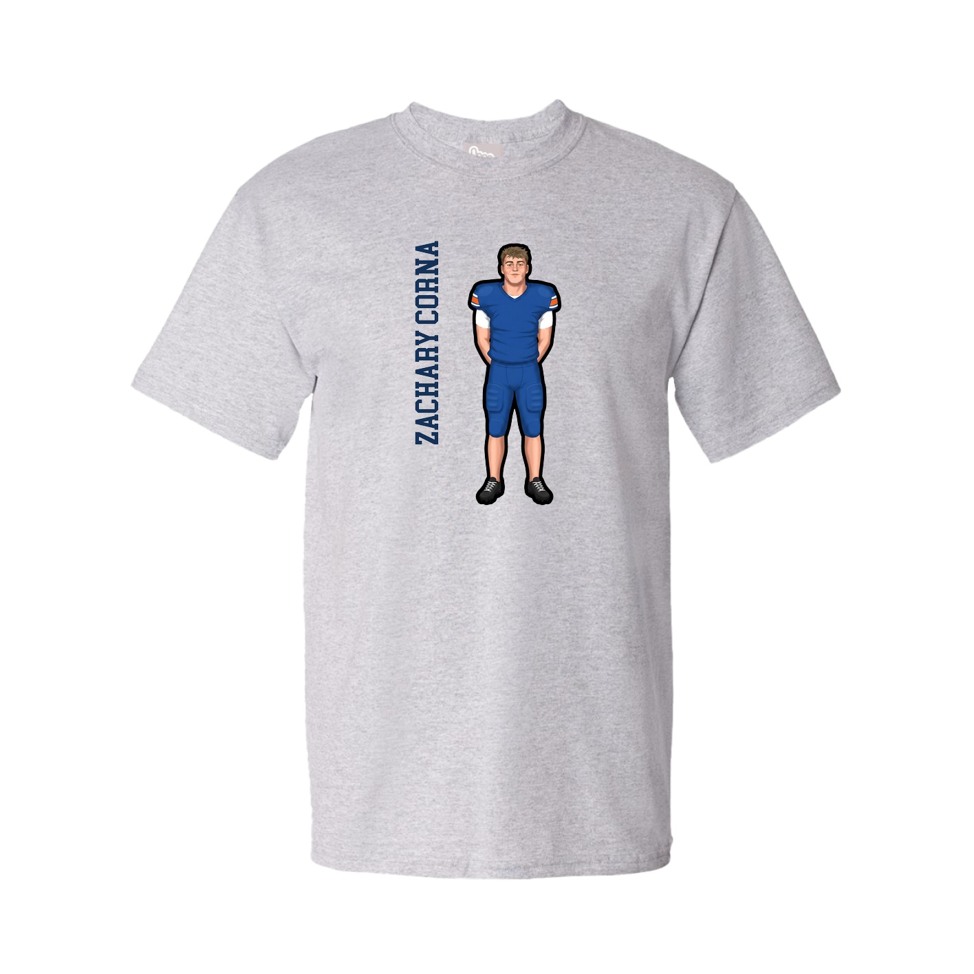 Tee — Name Vertical in Grey