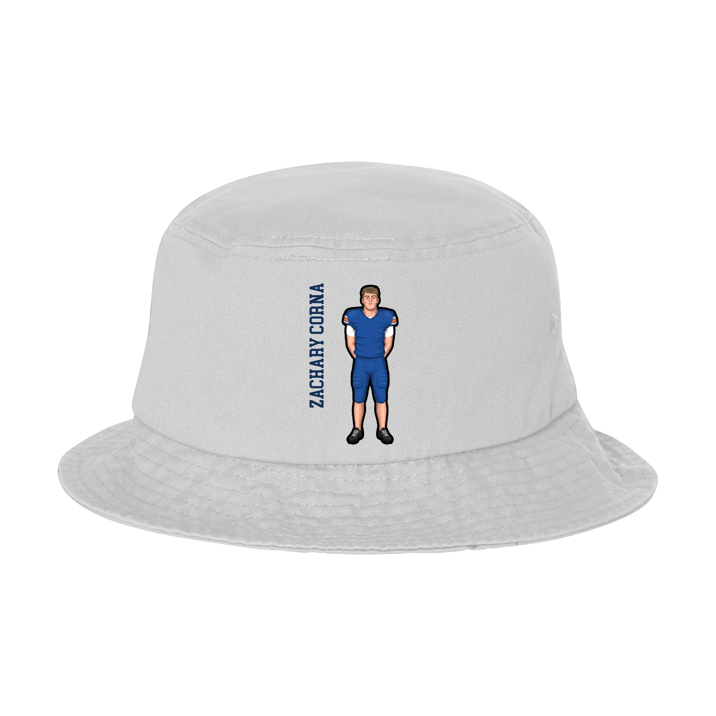 Bucket Cap — Name Vertical in White