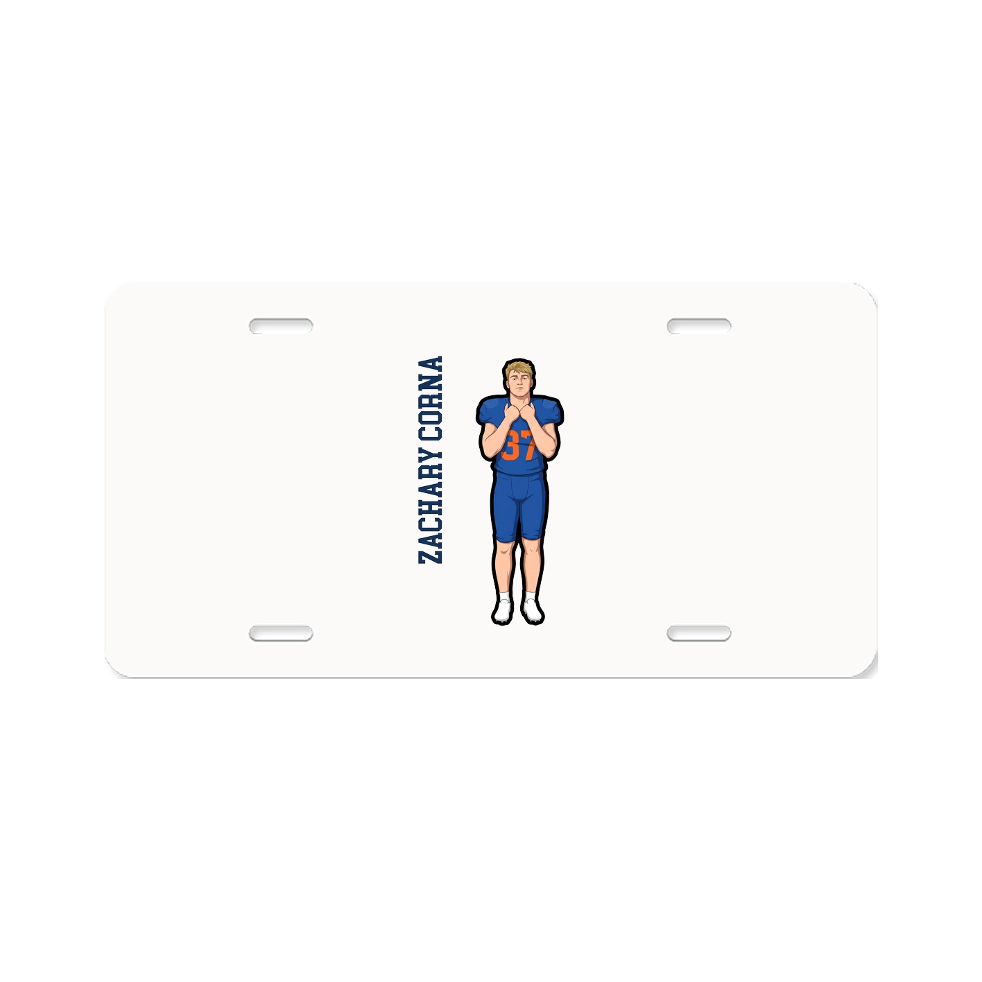 License Plate — Name Vertical in Classic