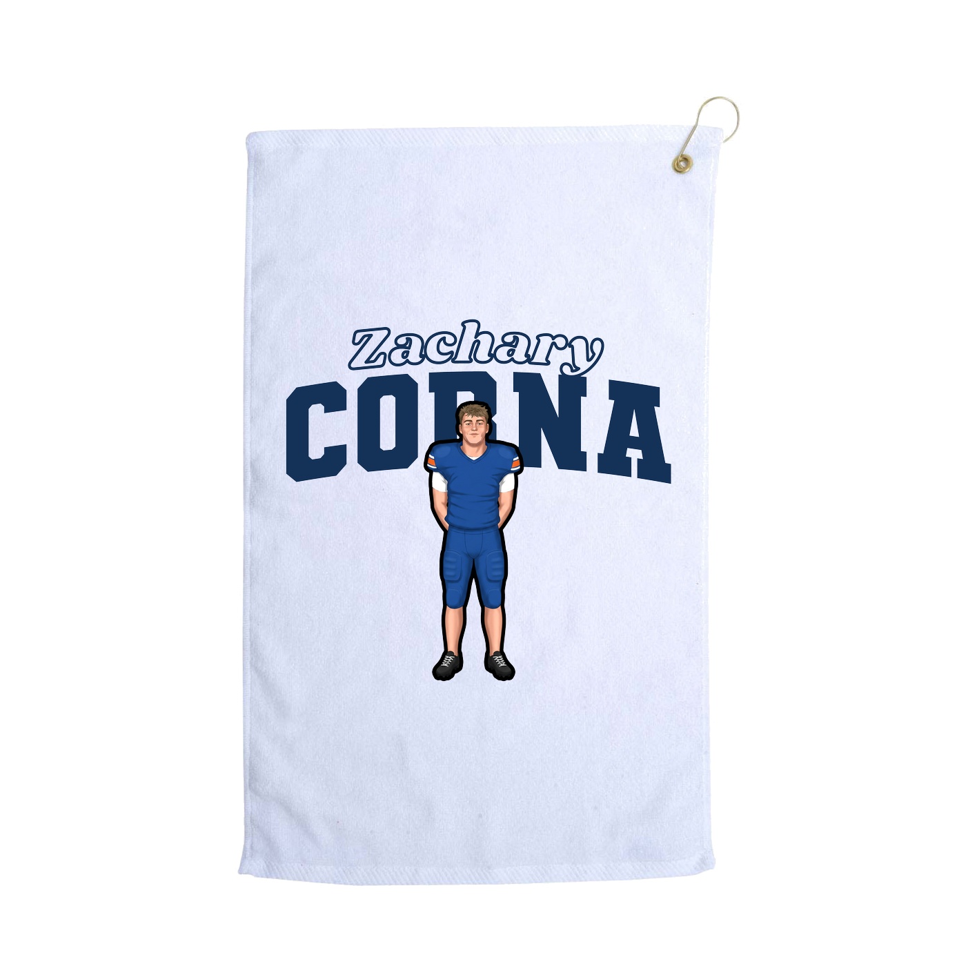 Golf Towel — Name Arch in White