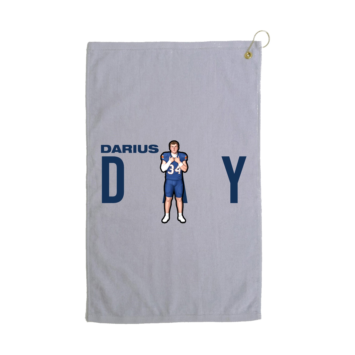 Golf Towel — Player Name in Grey
