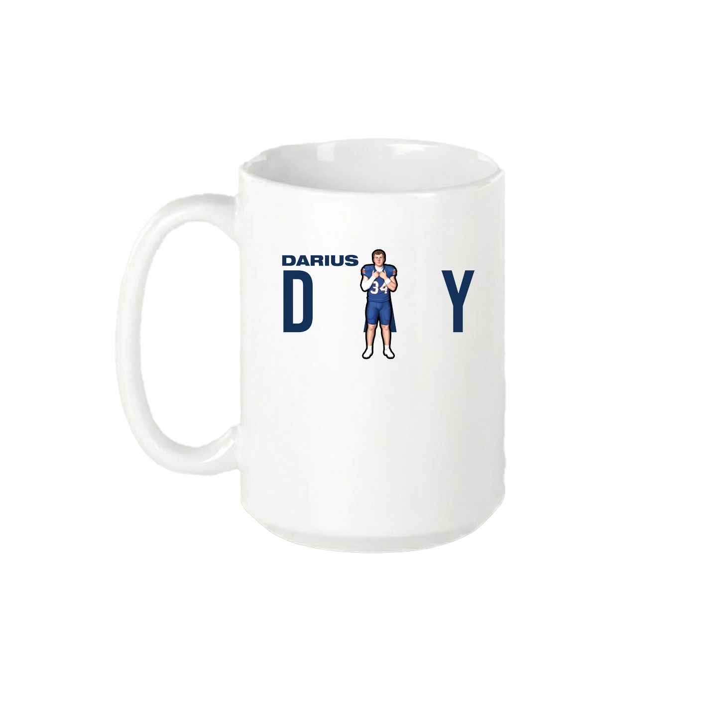 15oz Coffee Mug — Player Name in White