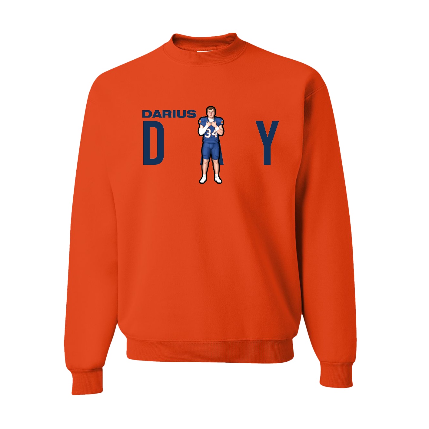 Fleece Crew — Player Name in Orange
