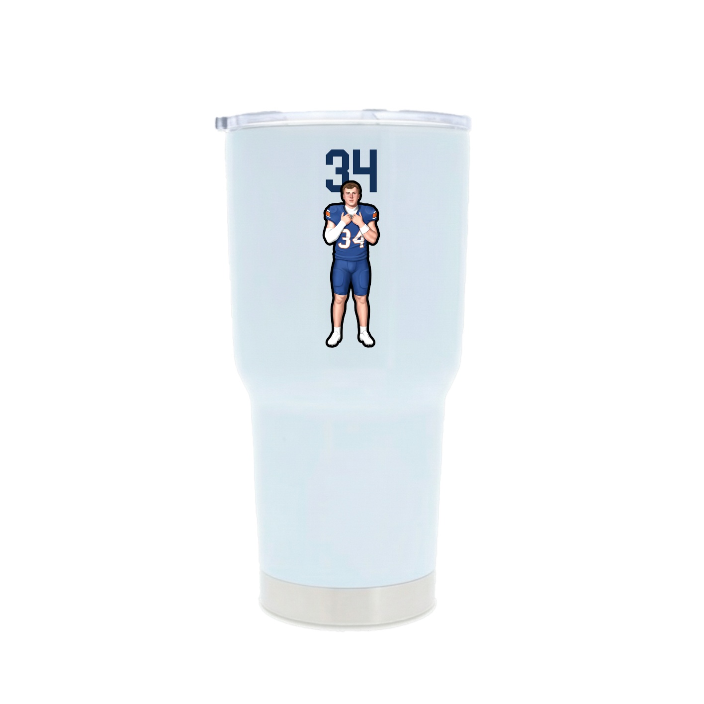 30oz Stainless Steel Tumbler — Number Top in White