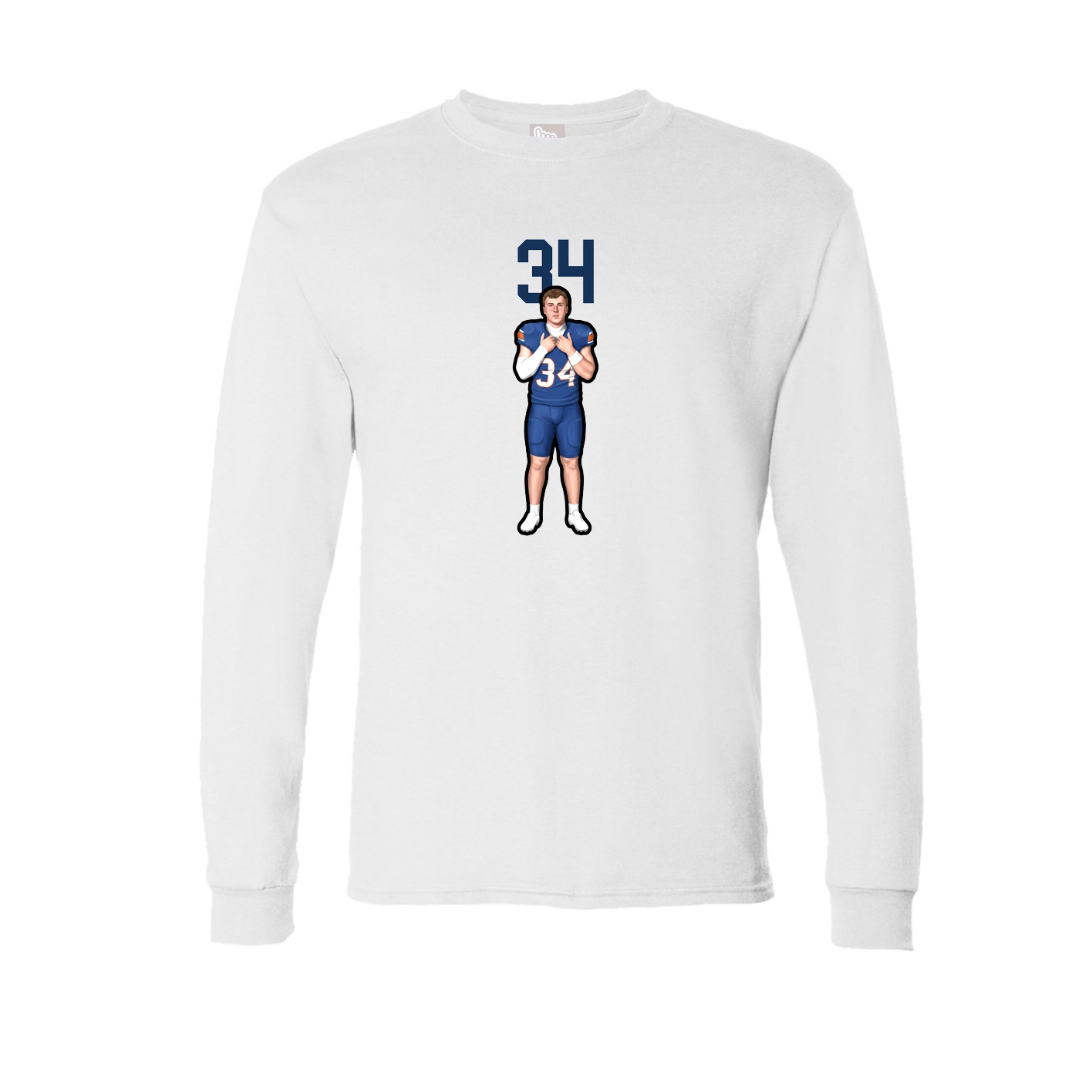 Long Sleeve Tee — Number Top in White
