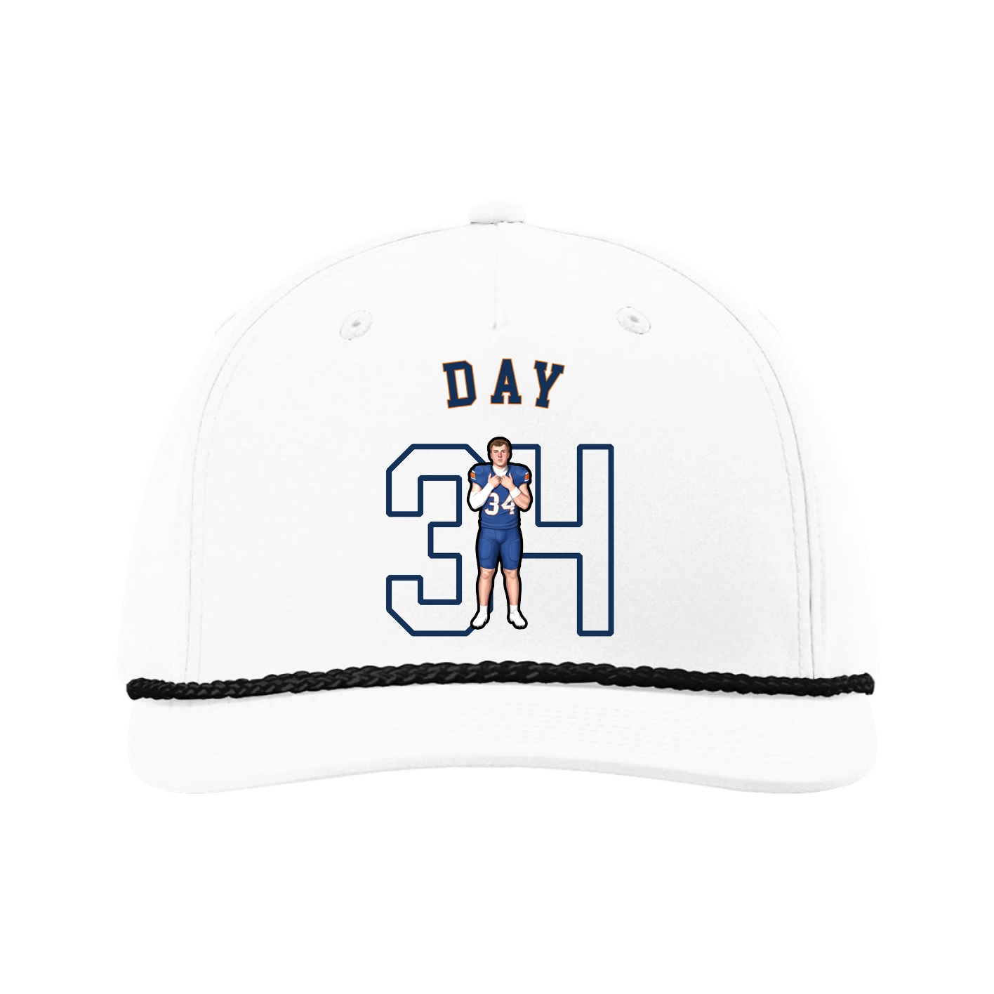 Five-Panel Classic Rope Cap — Shirsey Arch in White