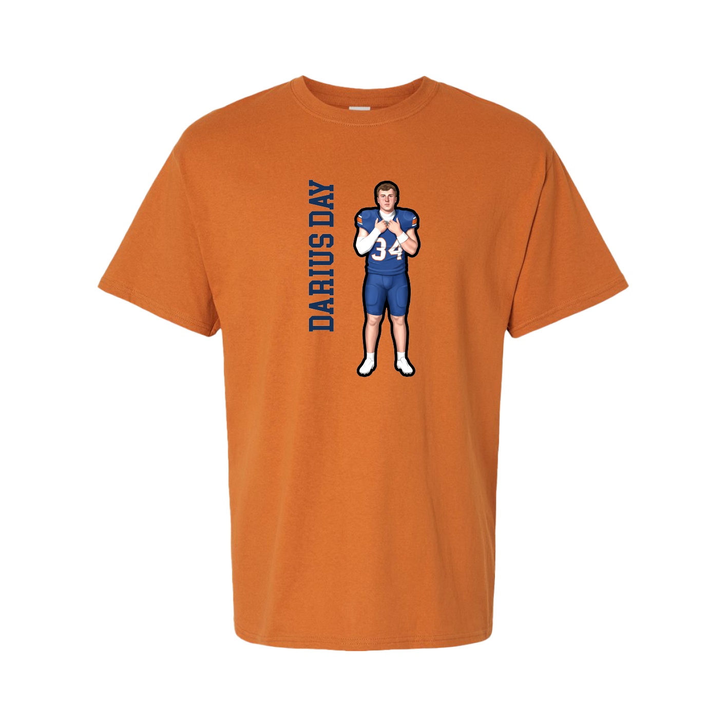 Tee — Name Vertical in Orange