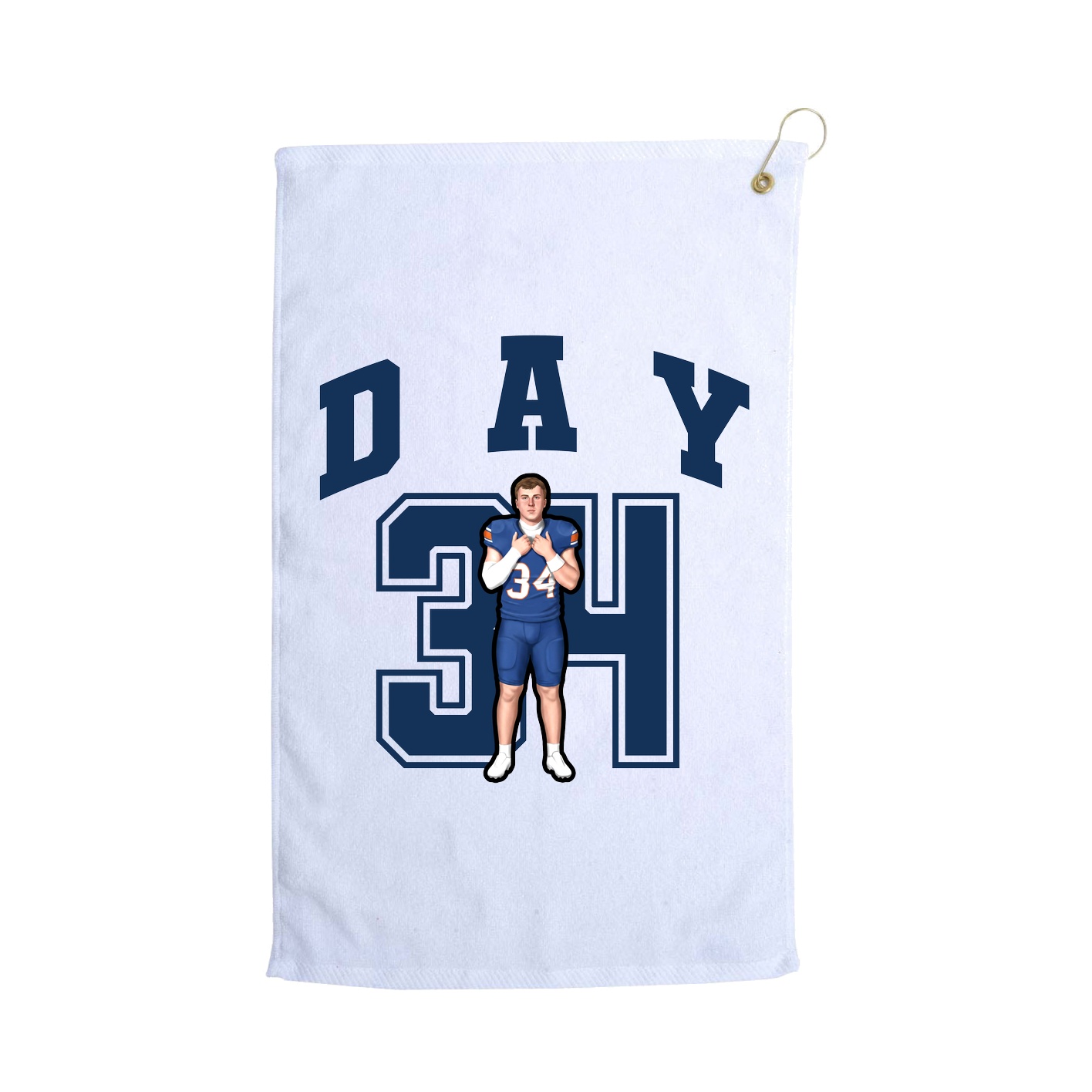Golf Towel — Number in White