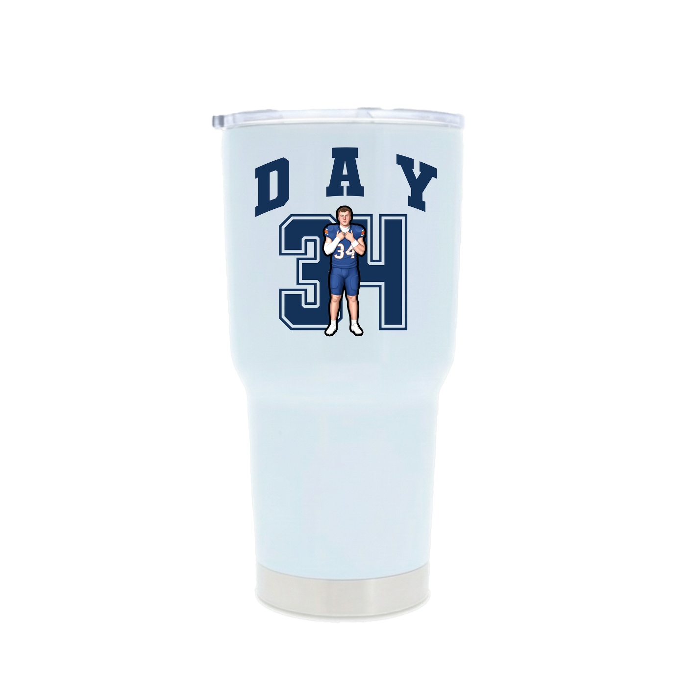 30oz Stainless Steel Tumbler — Number in White