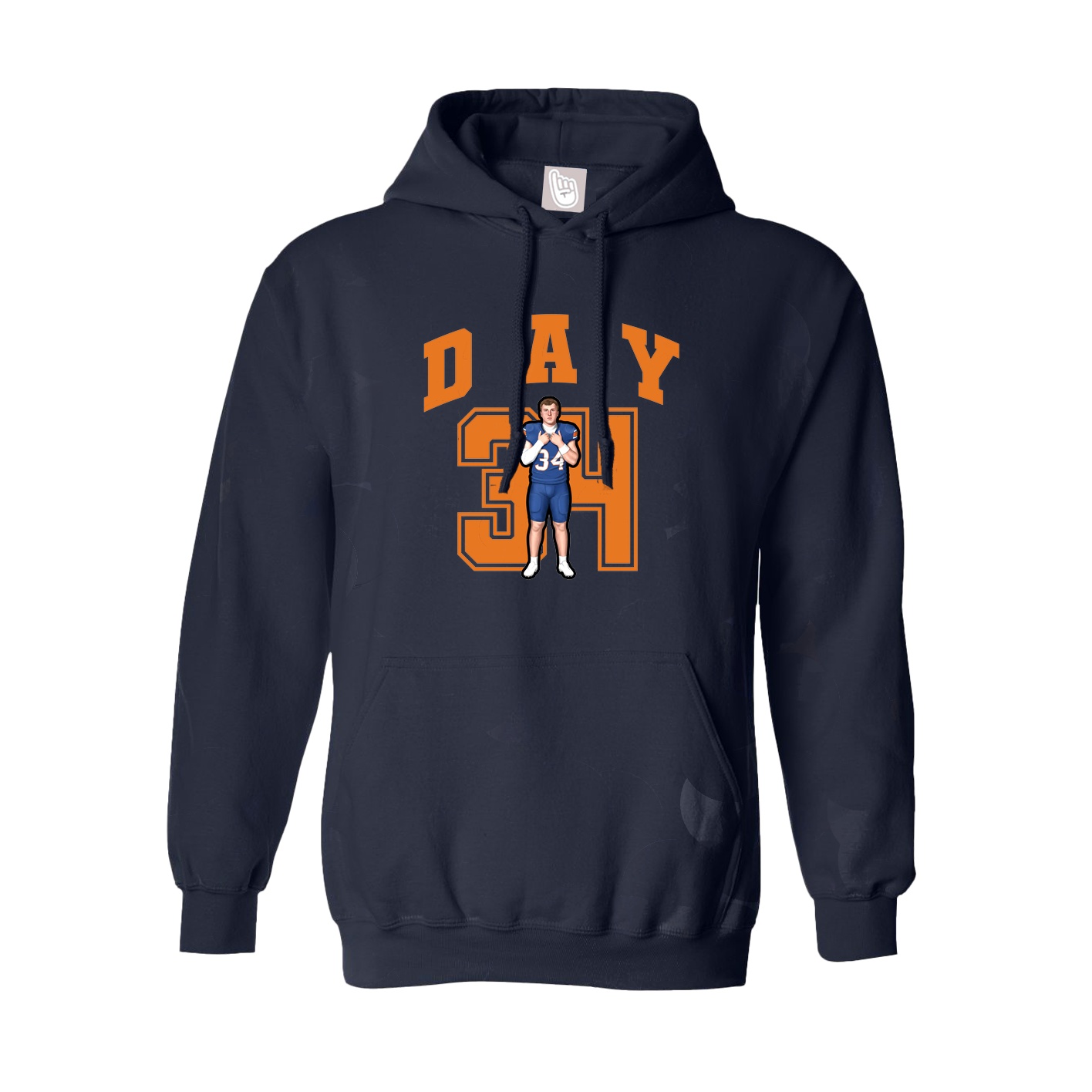 Youth Hoodie — Number in Navy