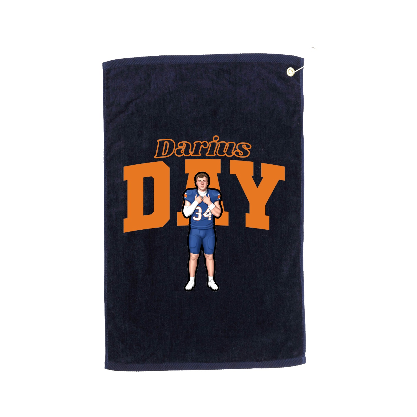 Golf Towel — Name Arch in Navy