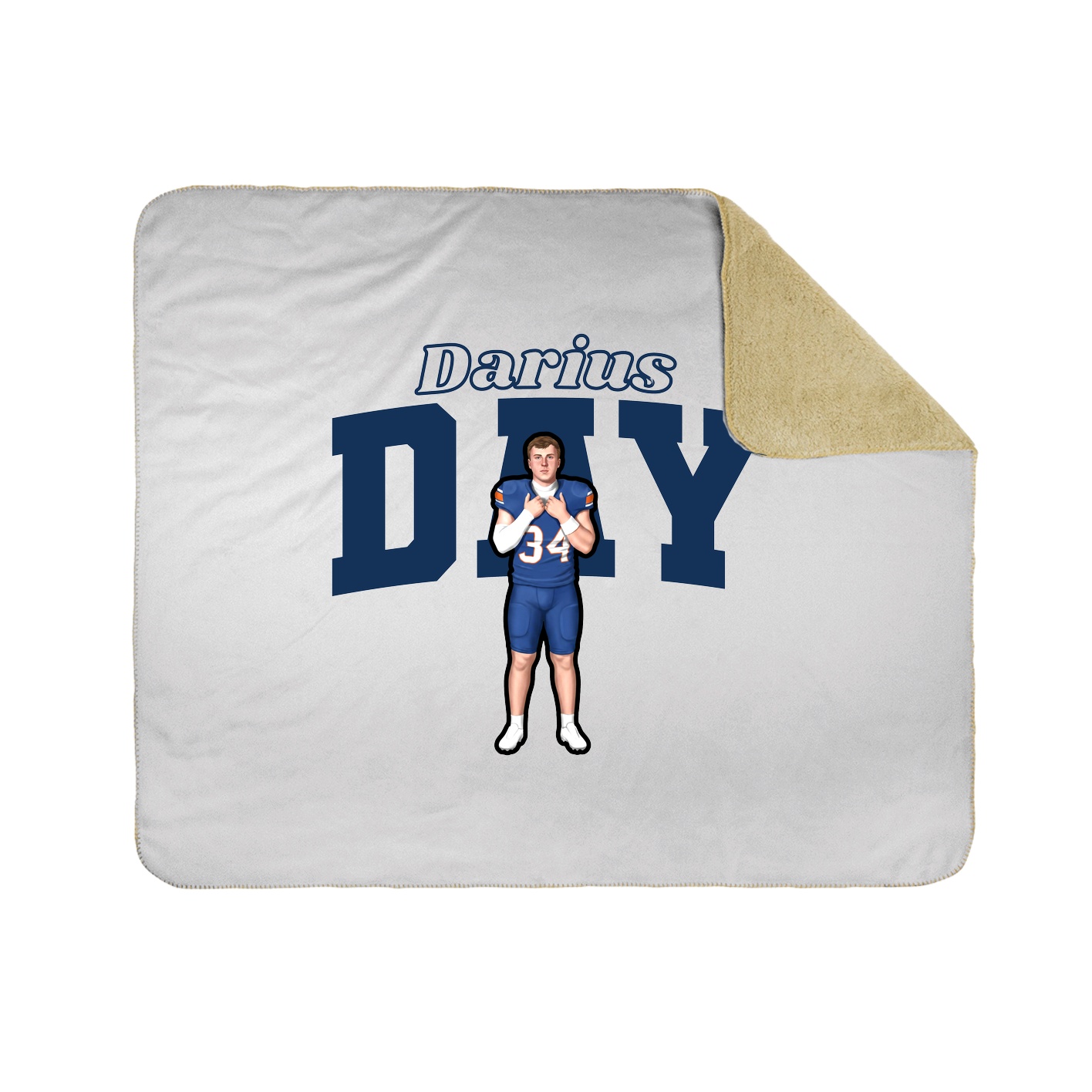 Throw Blanket — Name Arch in White
