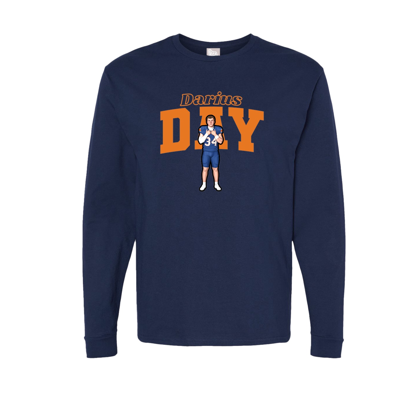 Long Sleeve Tee — Name Arch in Navy