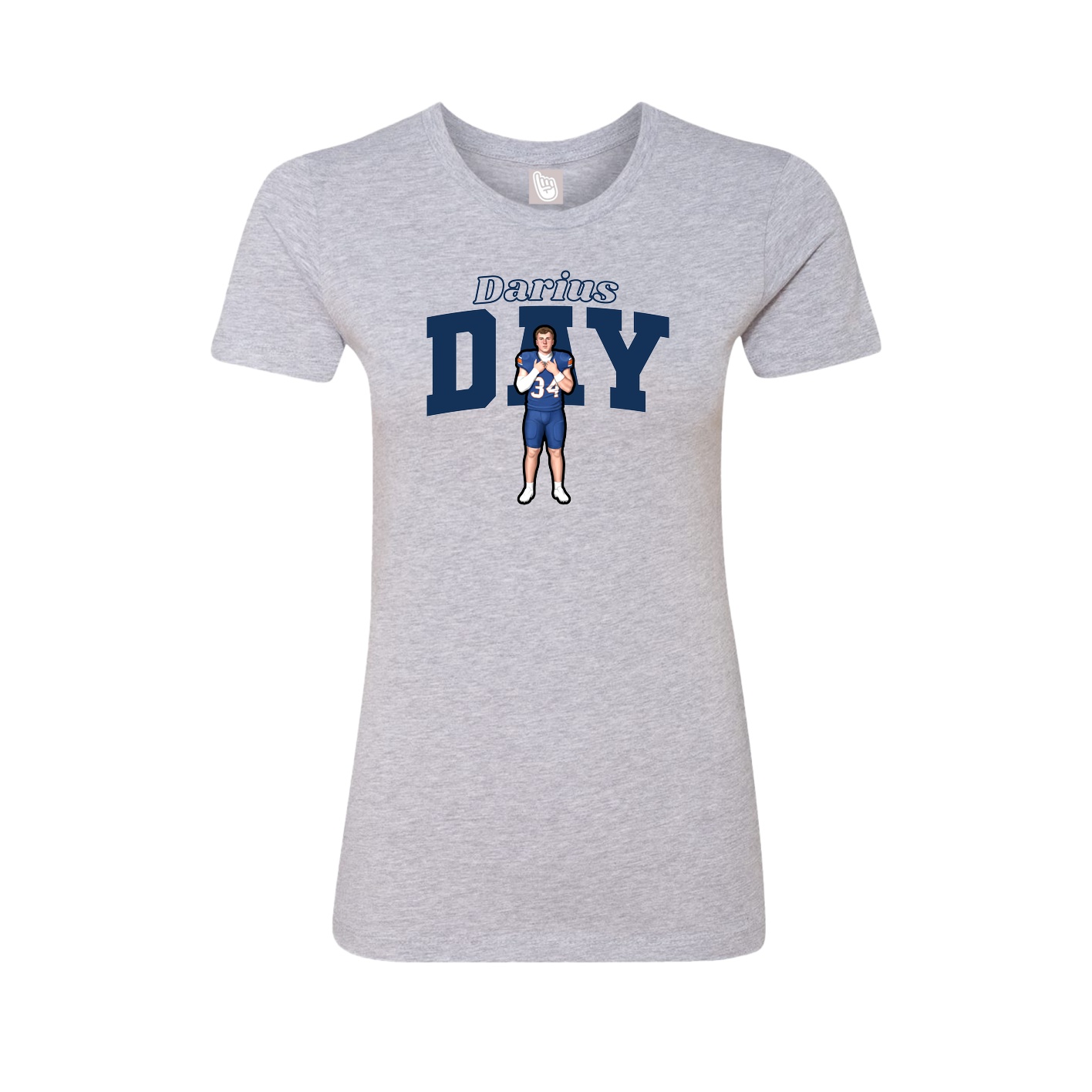 Fitted Women's Tee — Name Arch in Grey