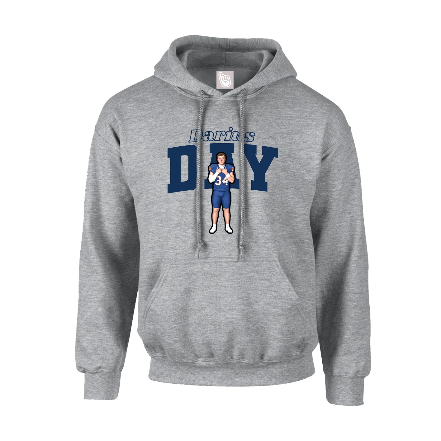 Hoodie — Name Arch in Grey