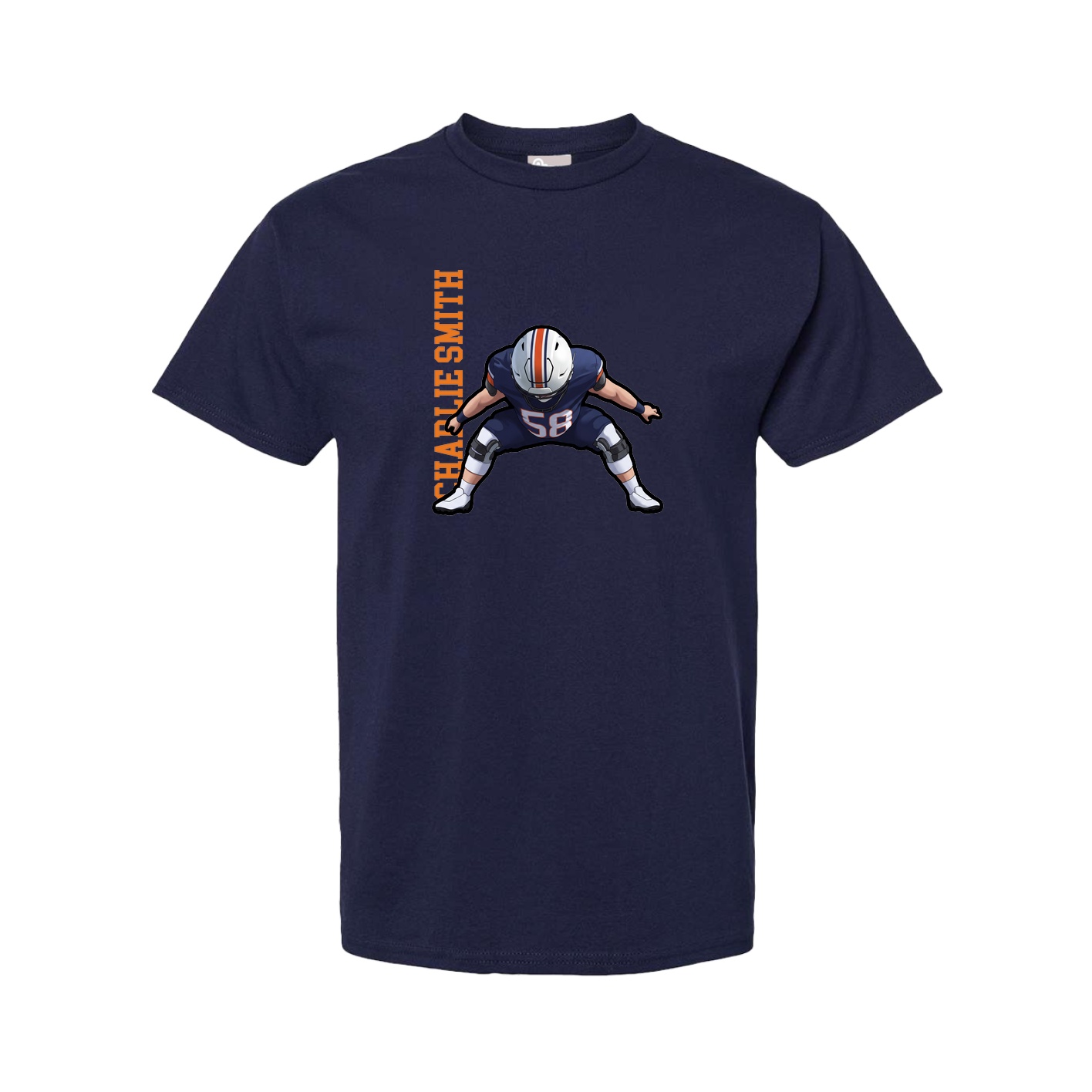 Youth Tee — Name Vertical in Navy