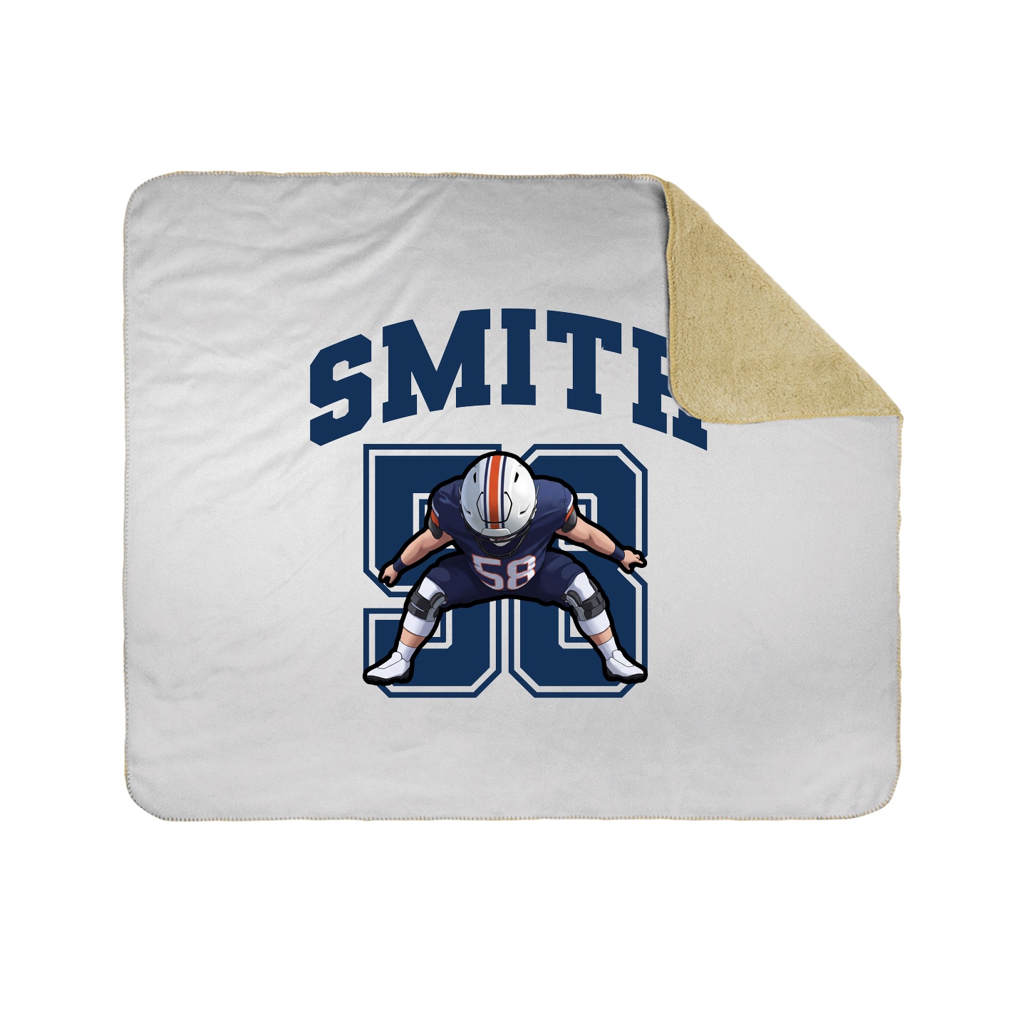 Throw Blanket — Number in White