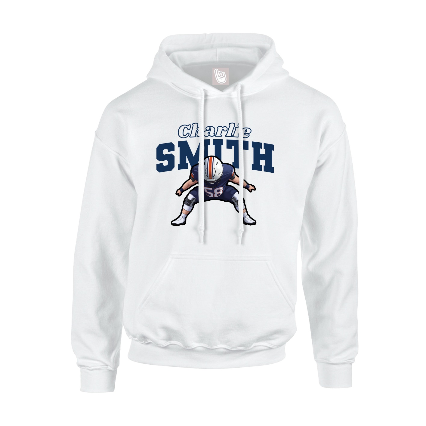 Hoodie — Name Arch in White
