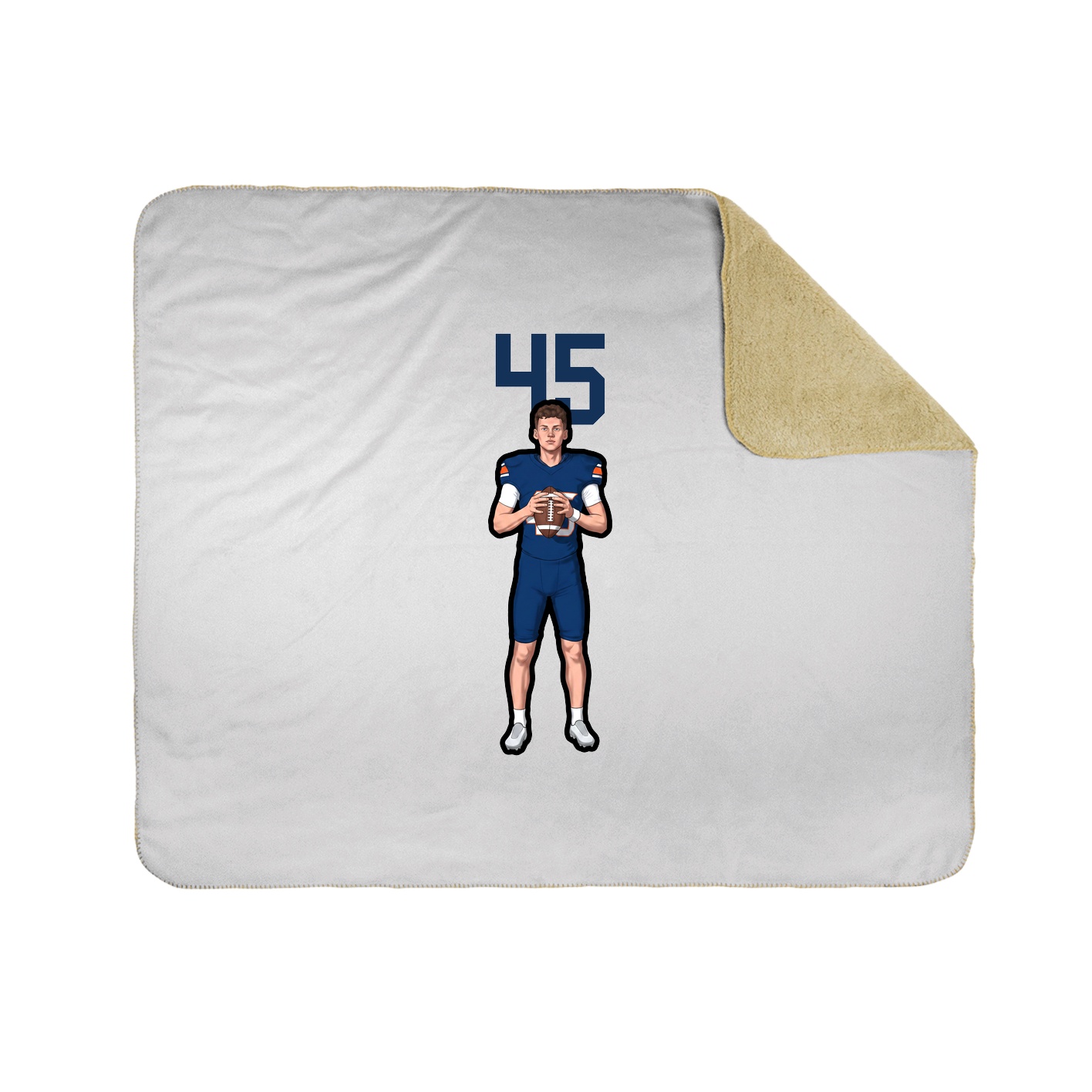 Throw Blanket — Number Top in White