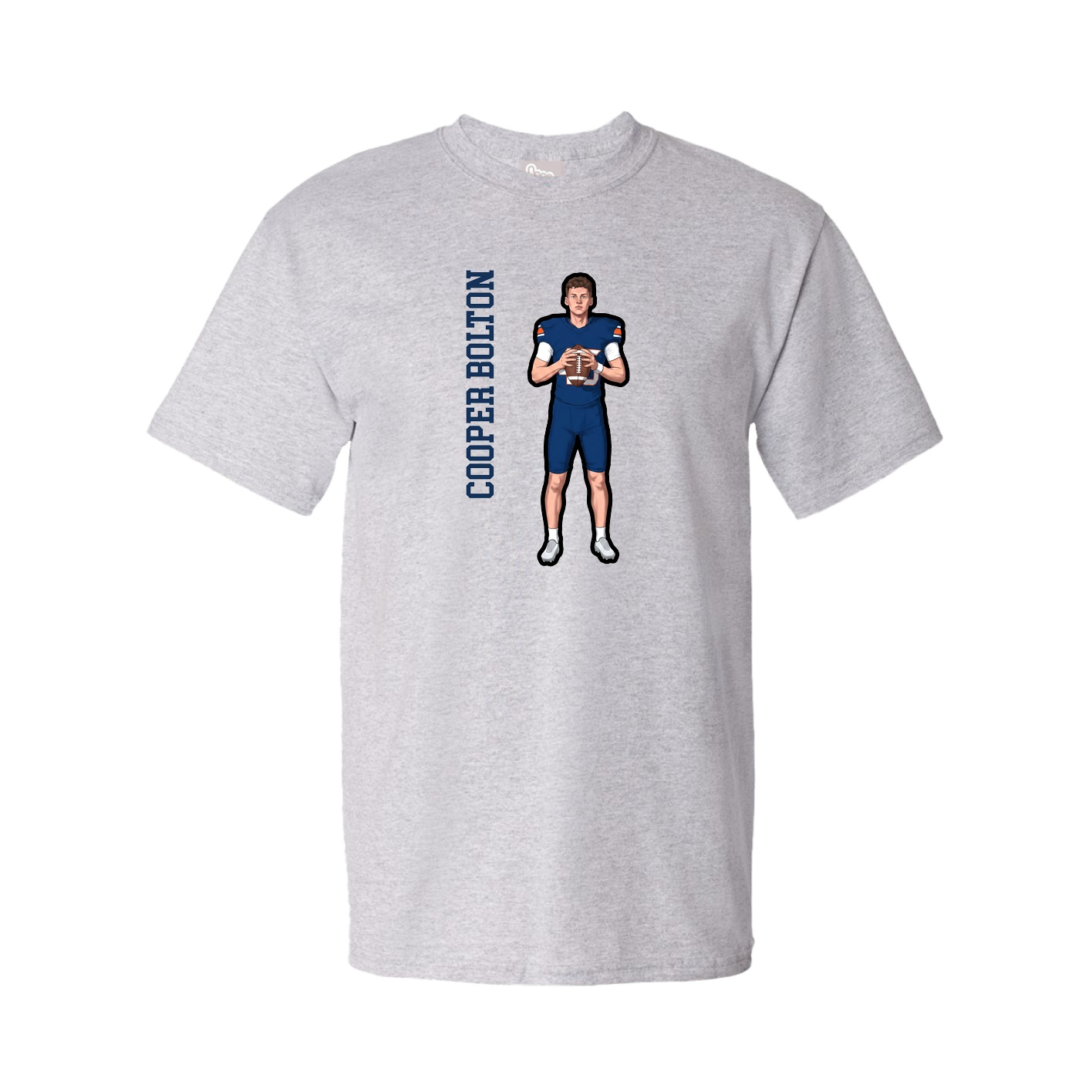 Tee — Name Vertical in Grey